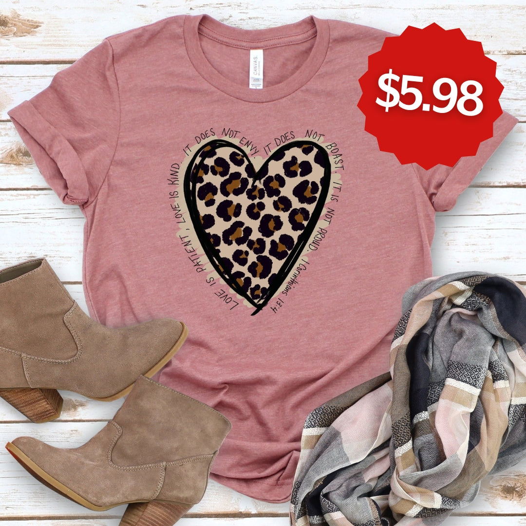 Love Leopard Tee Style001