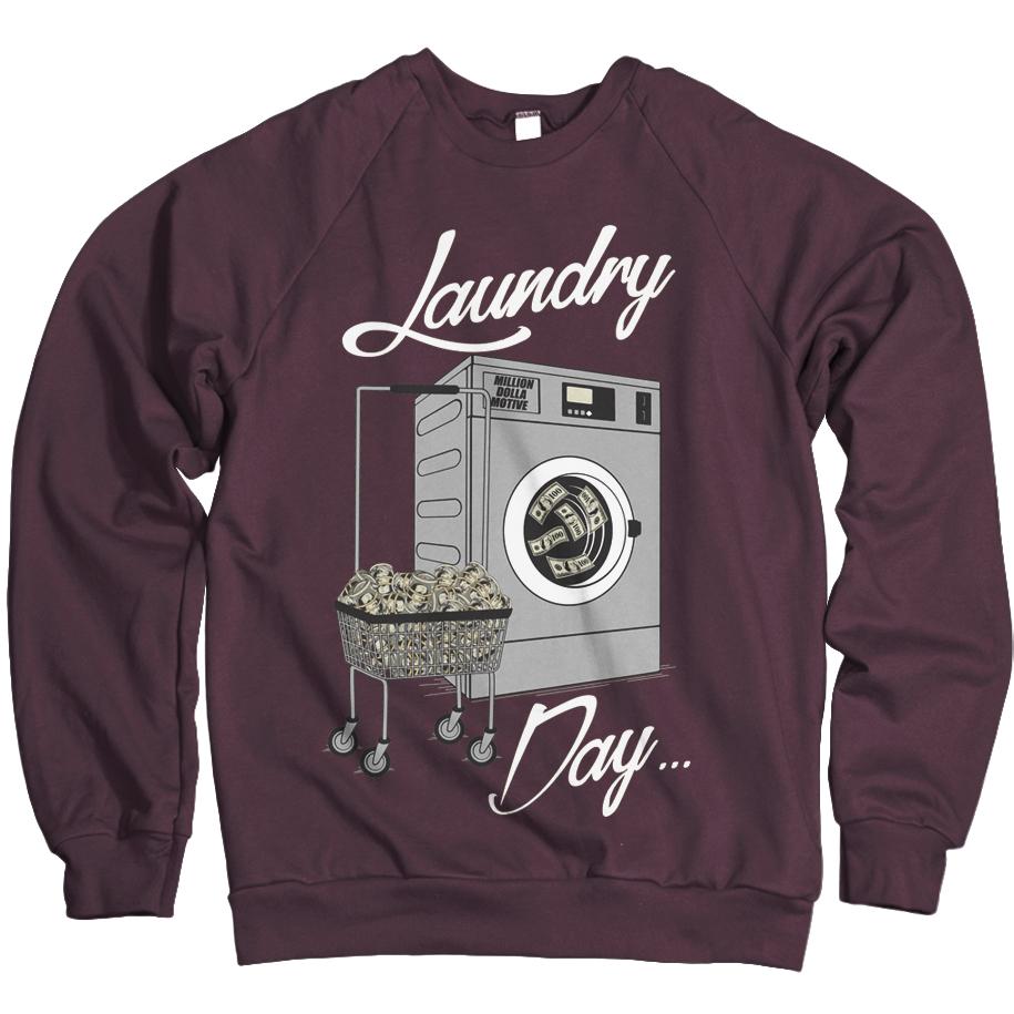 Laundry Day - Maroon Crewneck Sweatshirt