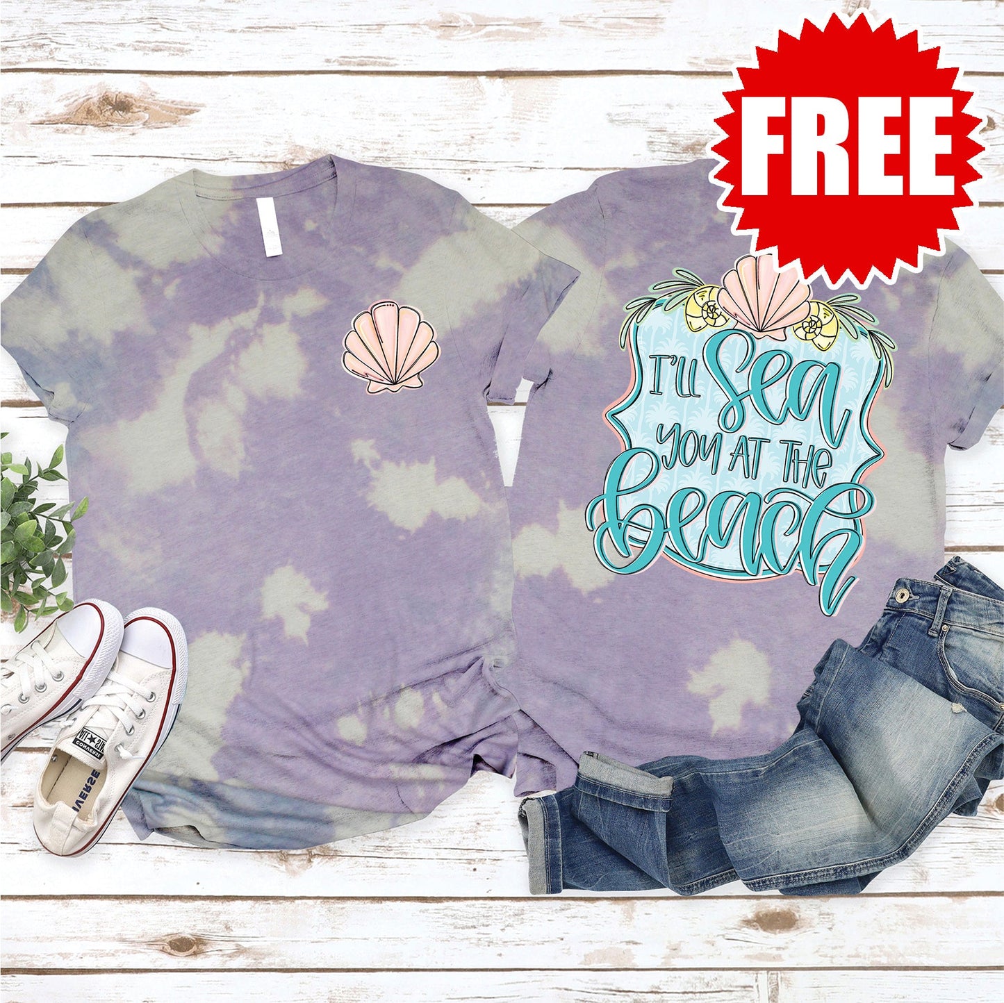 Sea You Tee - Lavender Sky Tie Dye - 0