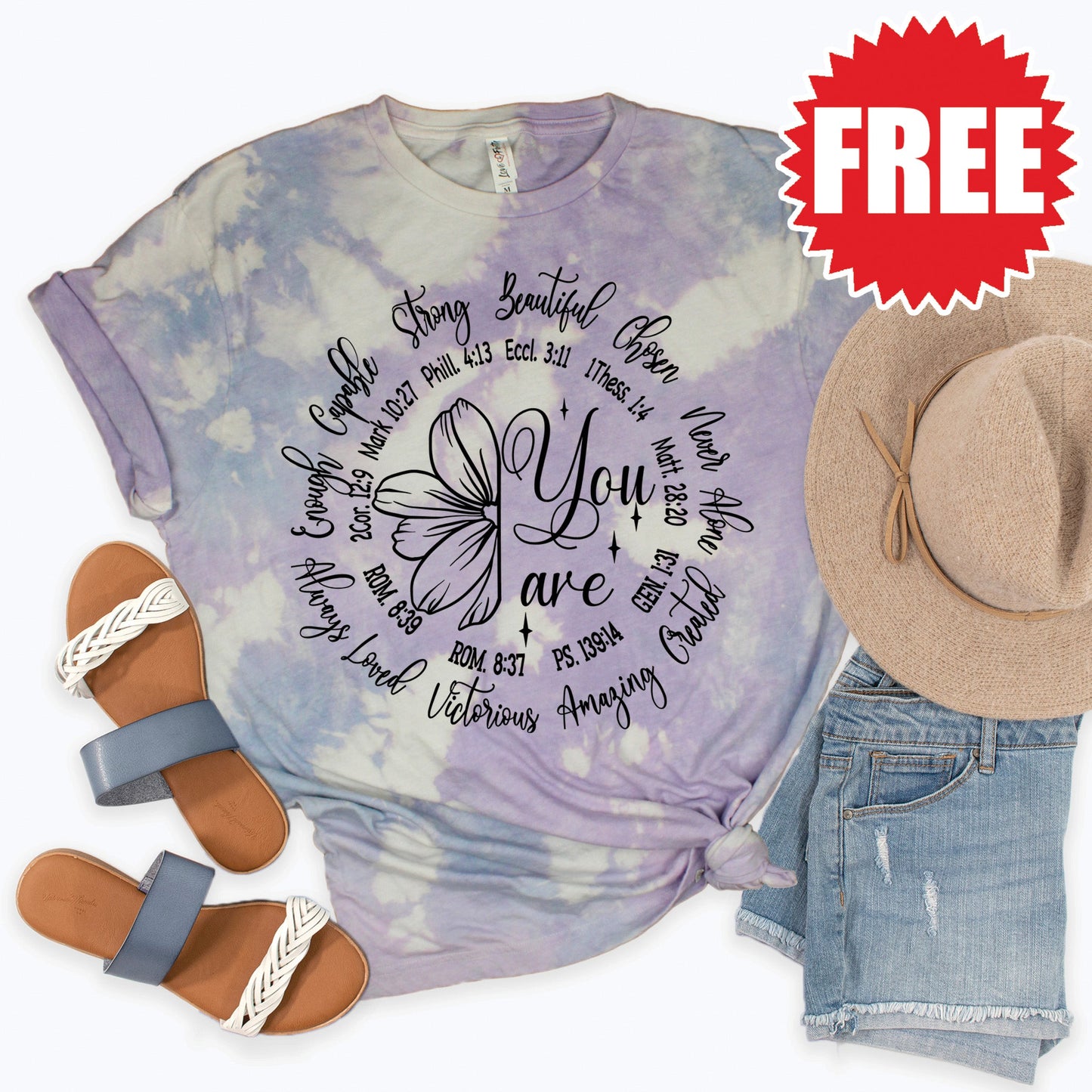 You Are Tee - Lavender Sky Tie Dye - 0 Style001