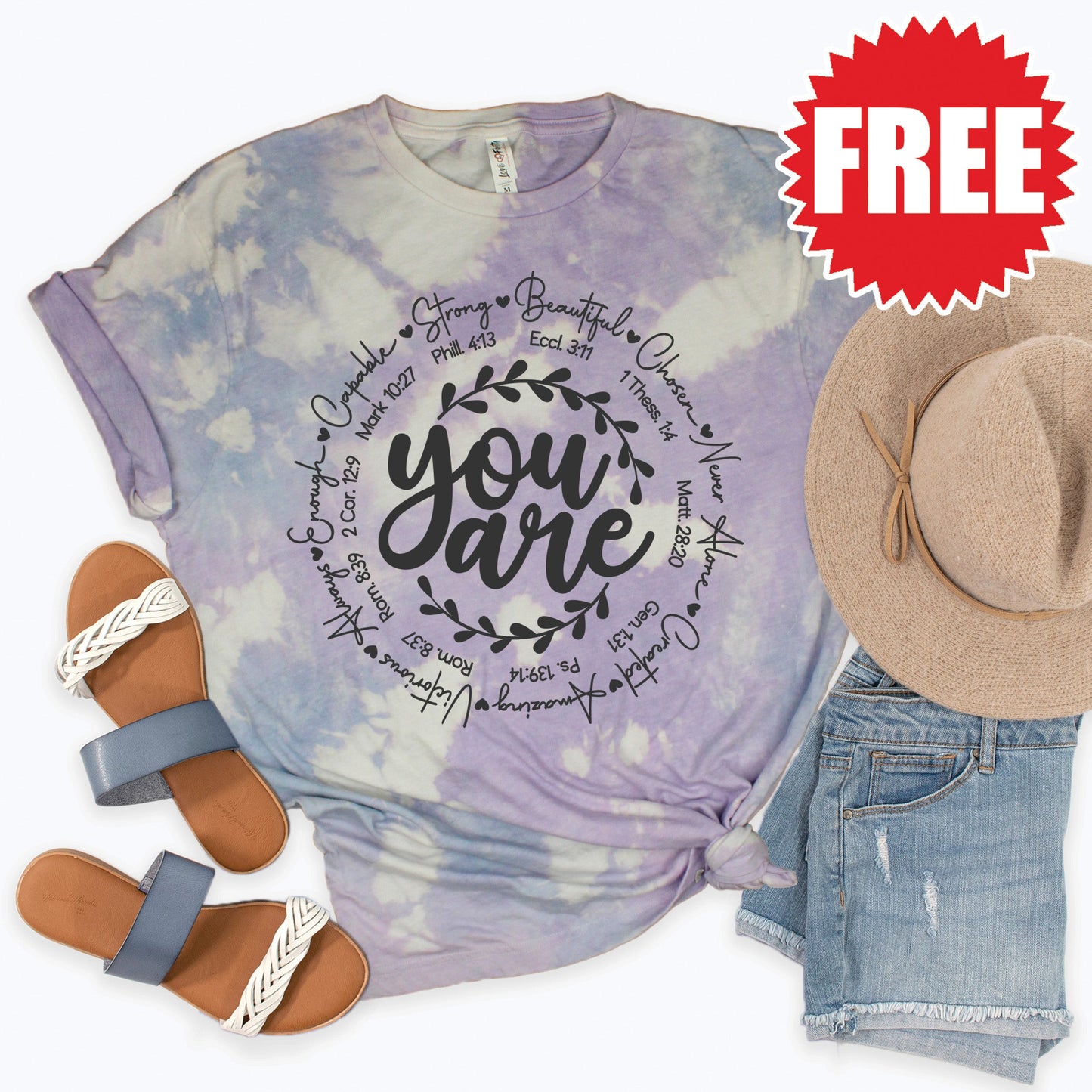 You Are Tee - Lavender Sky Tie Dye - 0