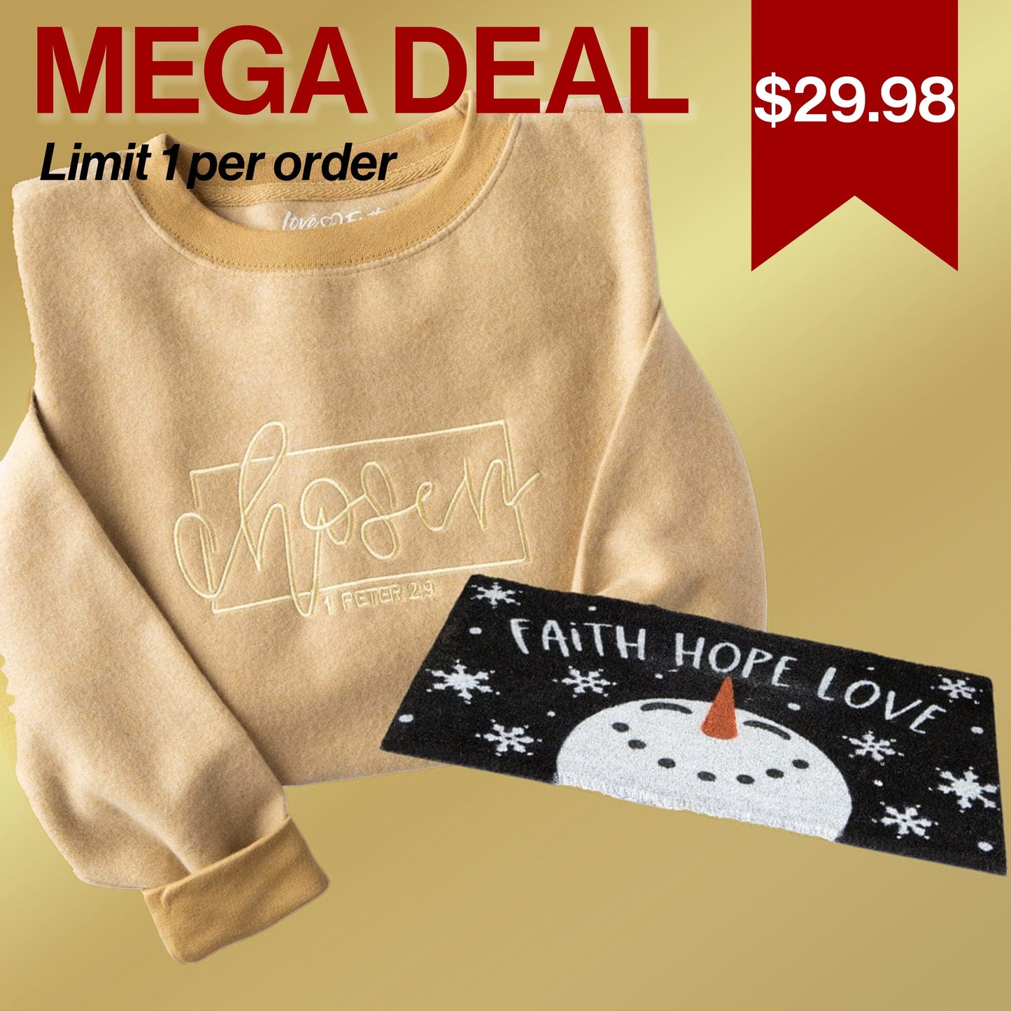 Sweatshirt & Christmas Welcome Mat Bundle