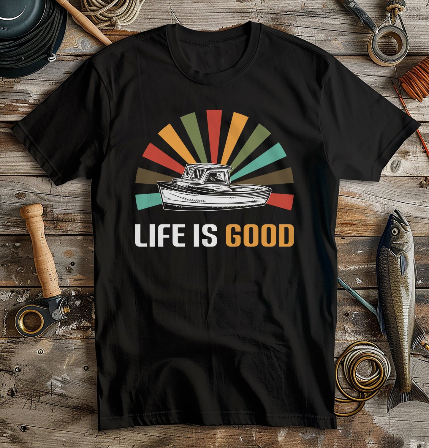 Life Is Good Fishing TShirt T-Shirt