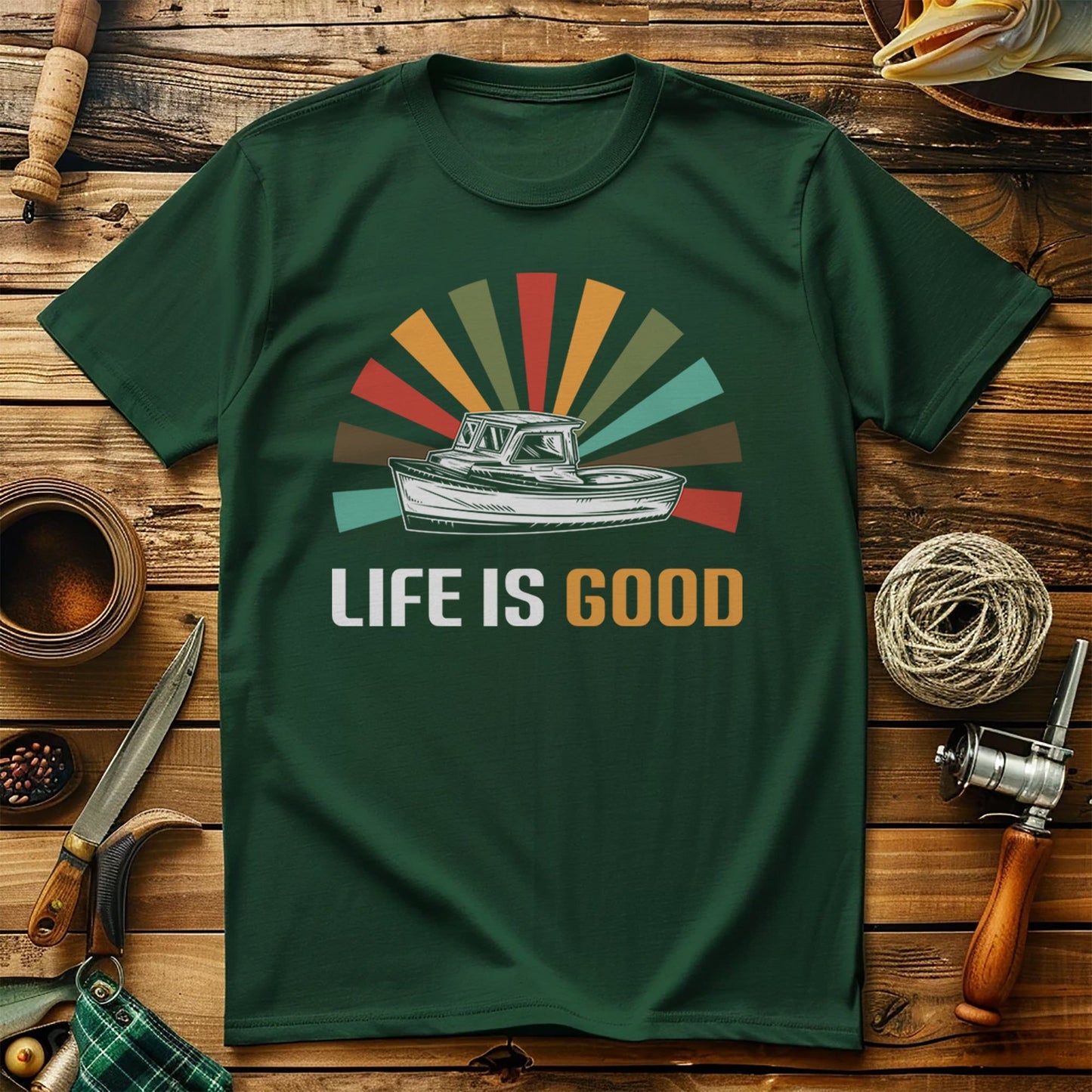 Life Is Good Fishing TShirt T-Shirt