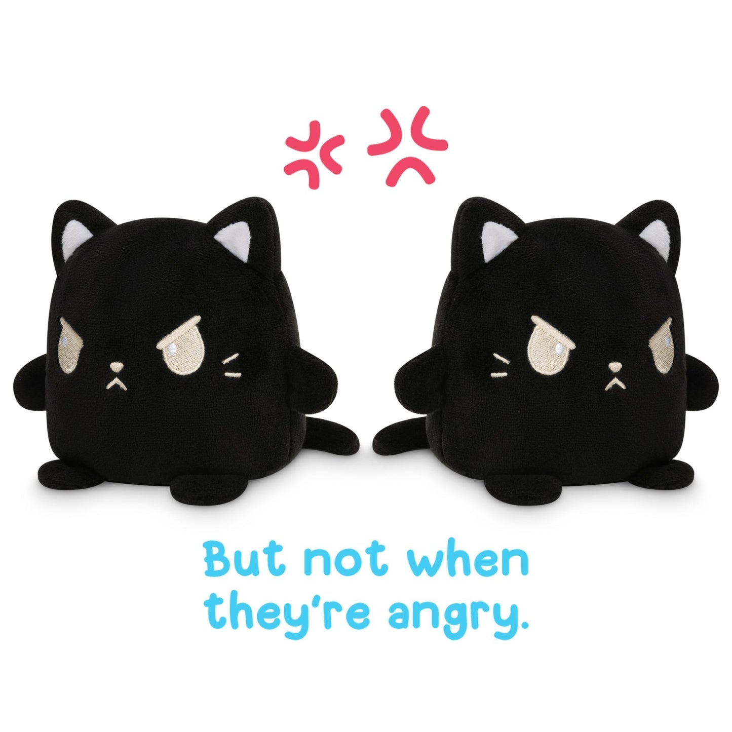 TeeTurtle Reversible Cat Plushmate (Black)