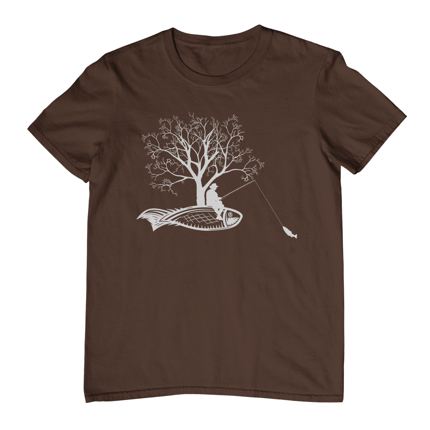 Man Sat On Fish Drawing TShirt