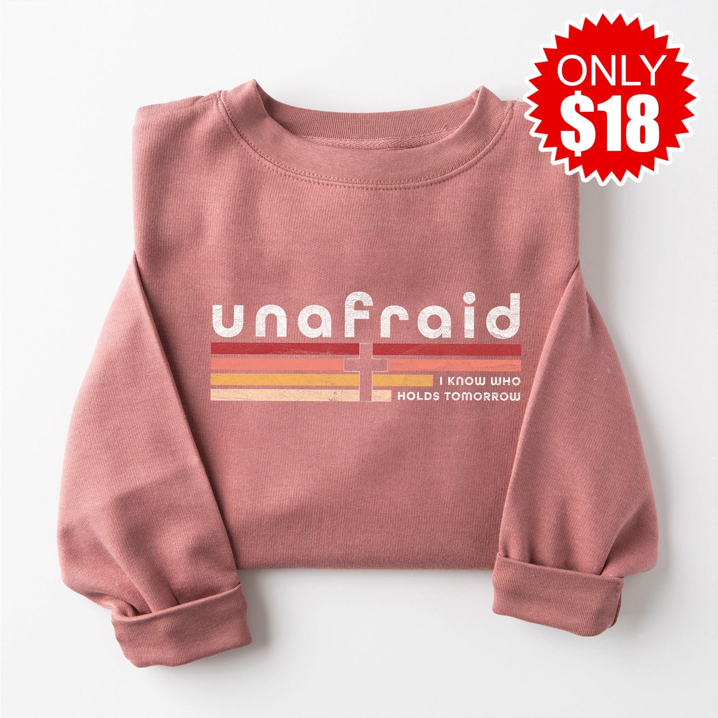 Unafraid Crewneck Sweatshirt - Heather Mauve
