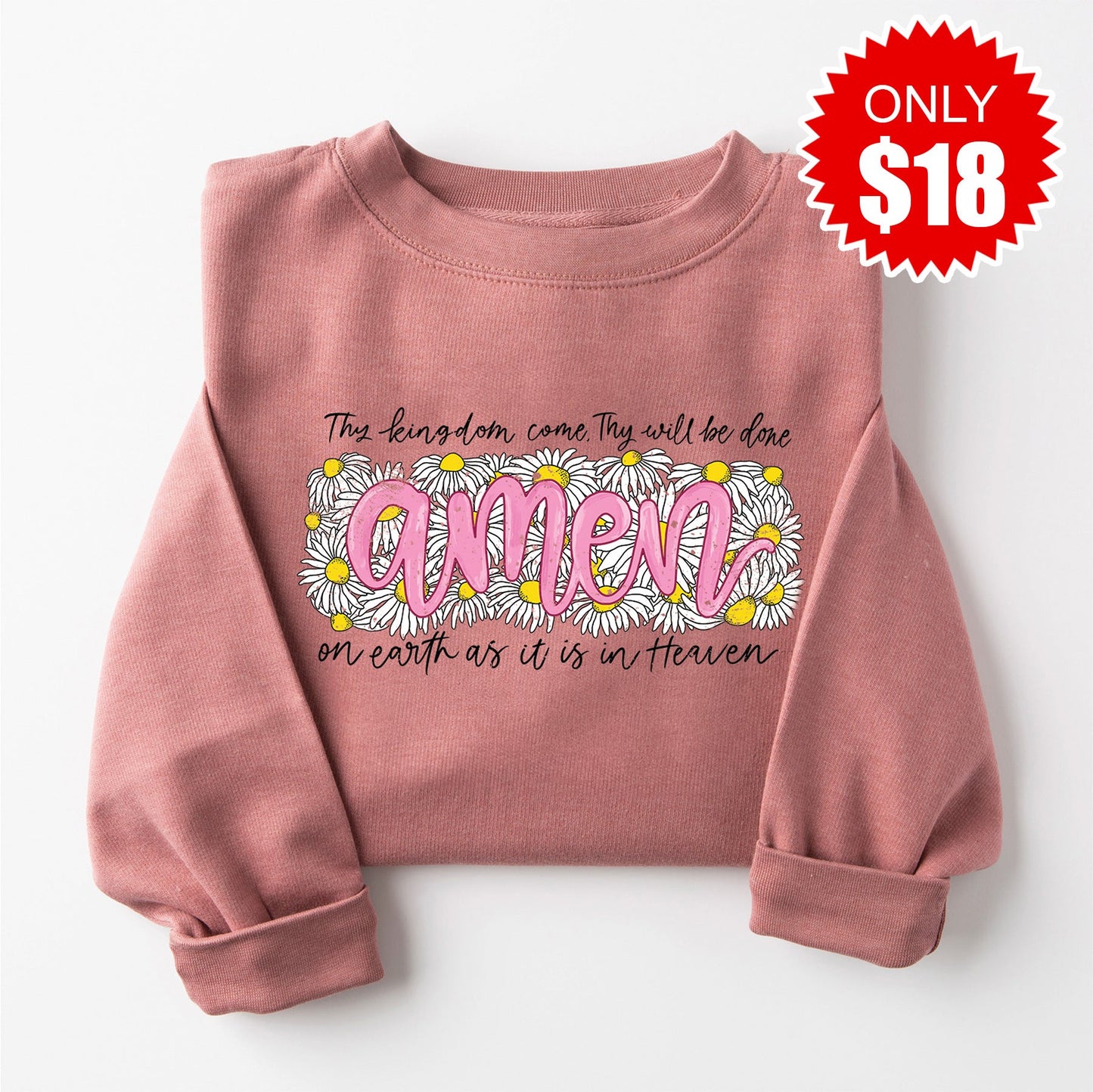 Amen Sweatshirt - Heather Mauve - 18 Style001