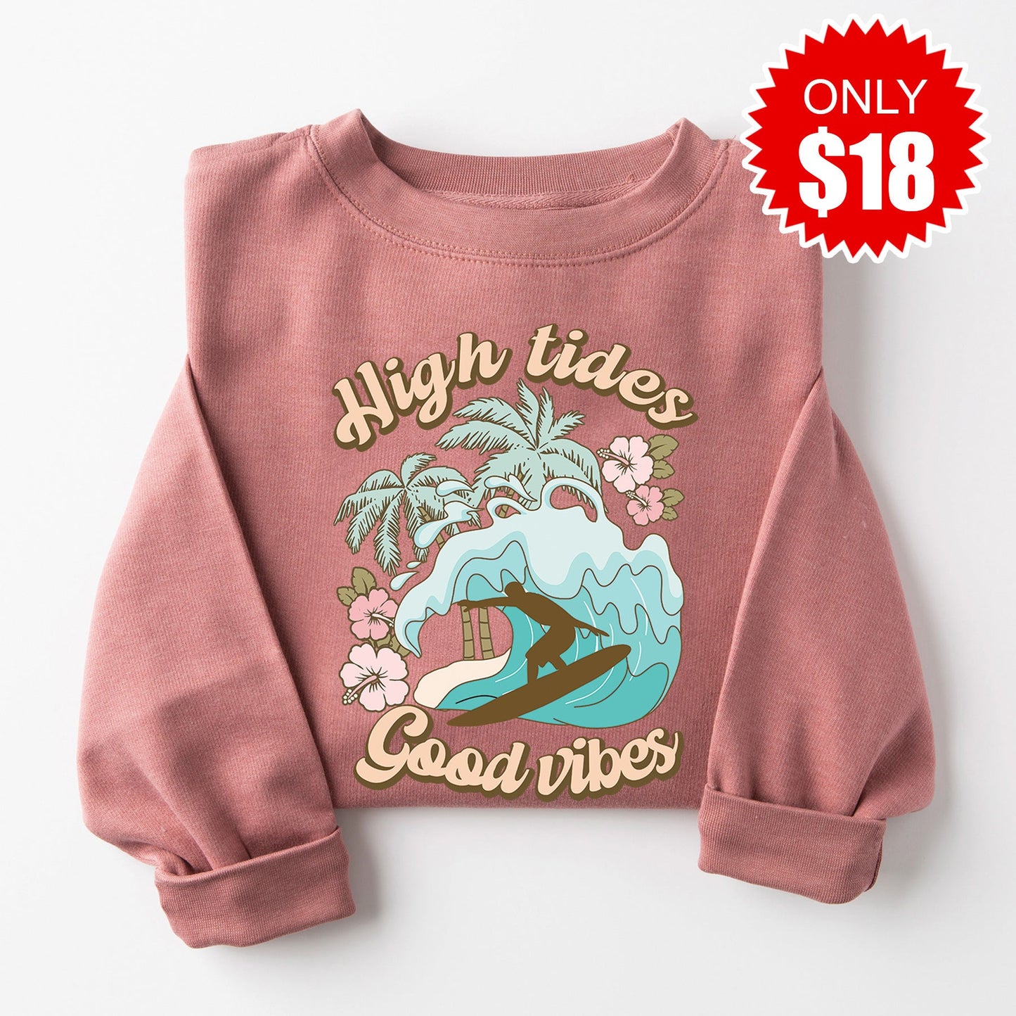 High Tides Sweatshirt - Heather Mauve - 18