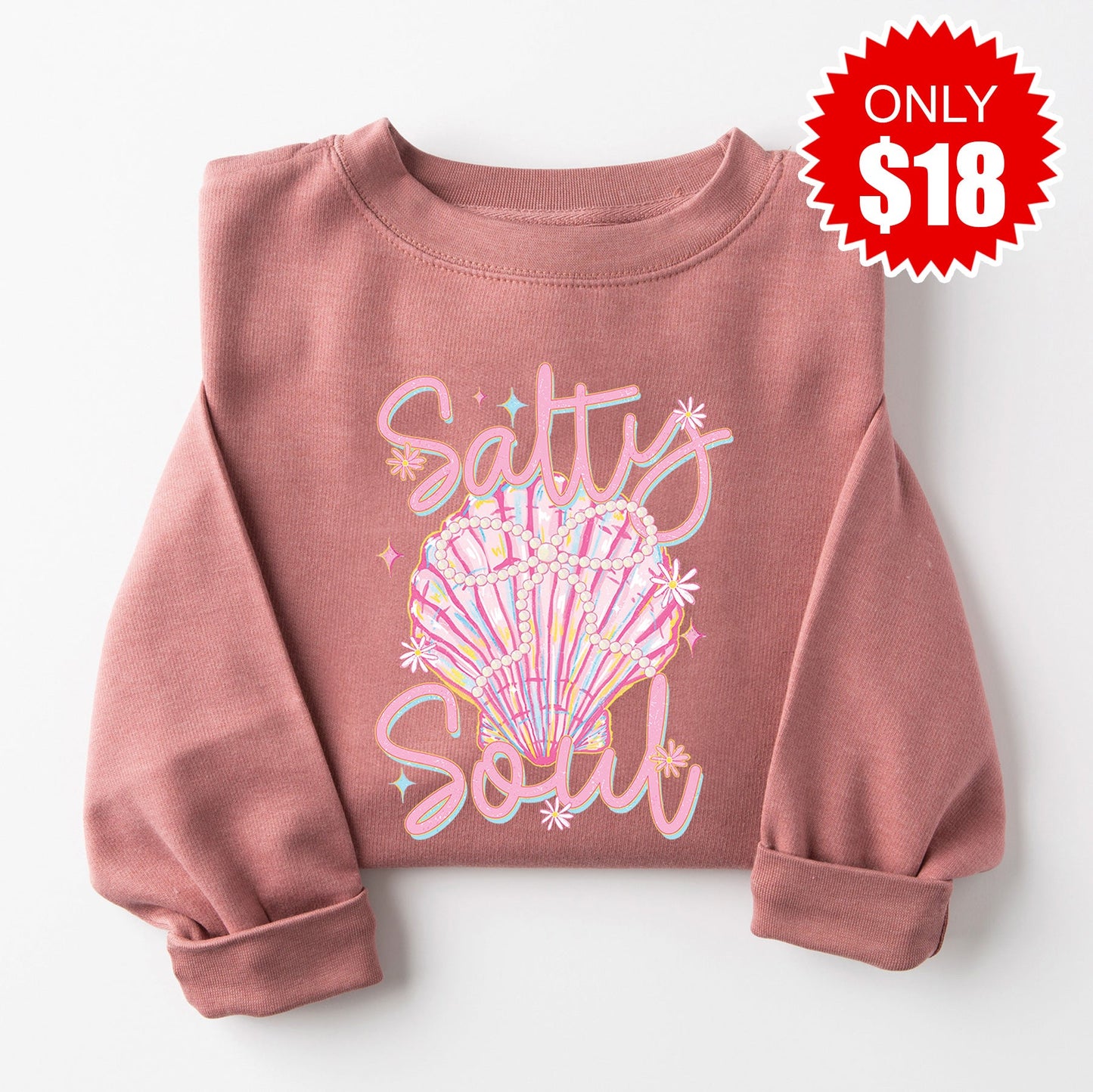 Salty Soul Sweatshirt - Heather Mauve - 18