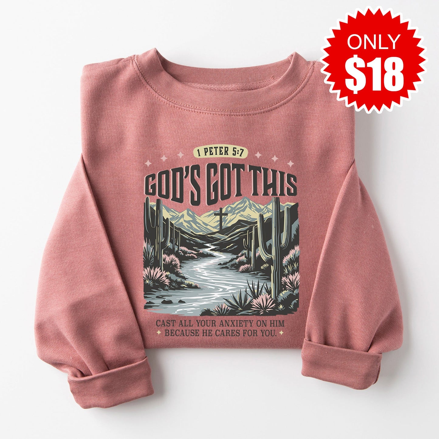 God’s Got This Sweatshirt - Heather Mauve - 18
