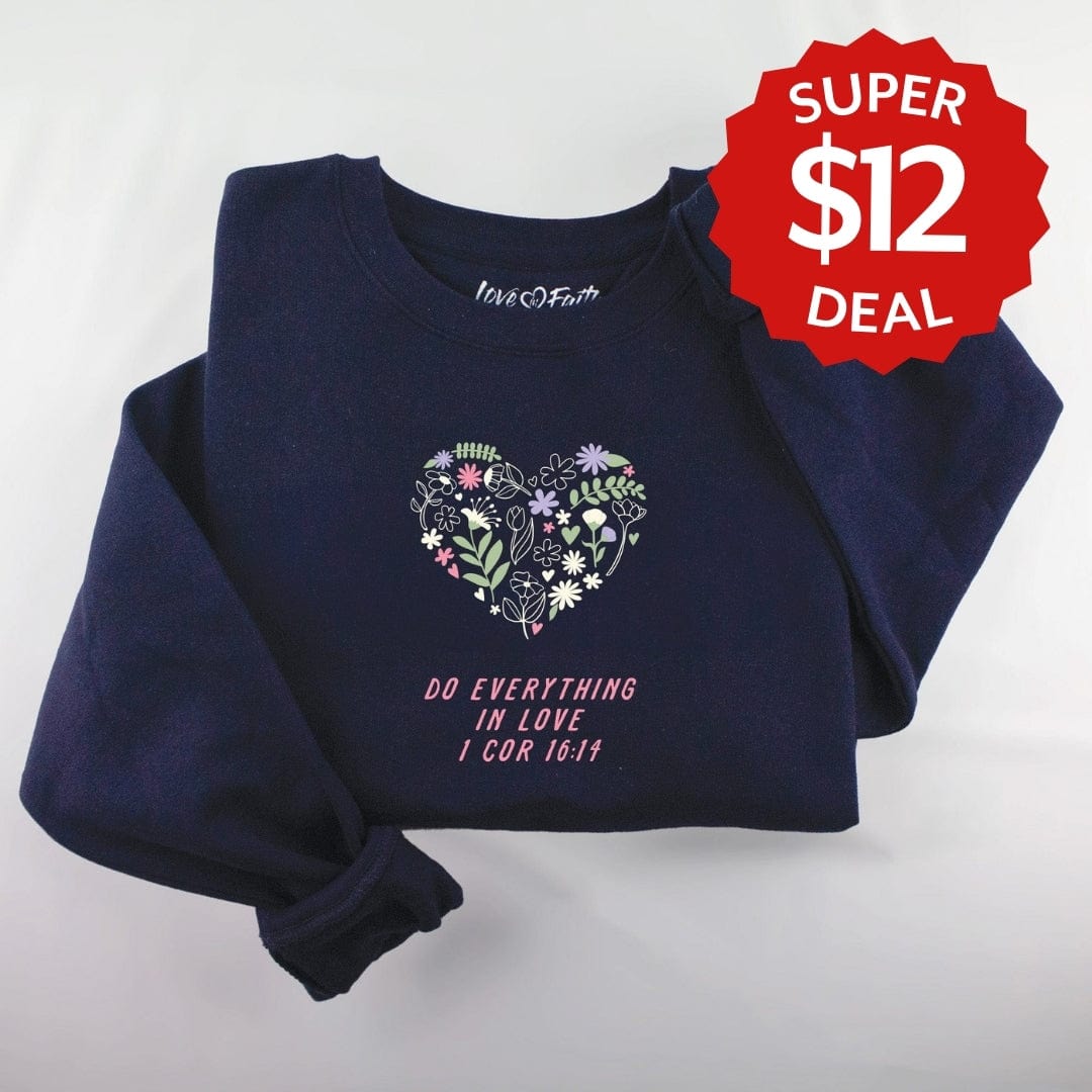 Embroidered Floral Heart Sweatshirt