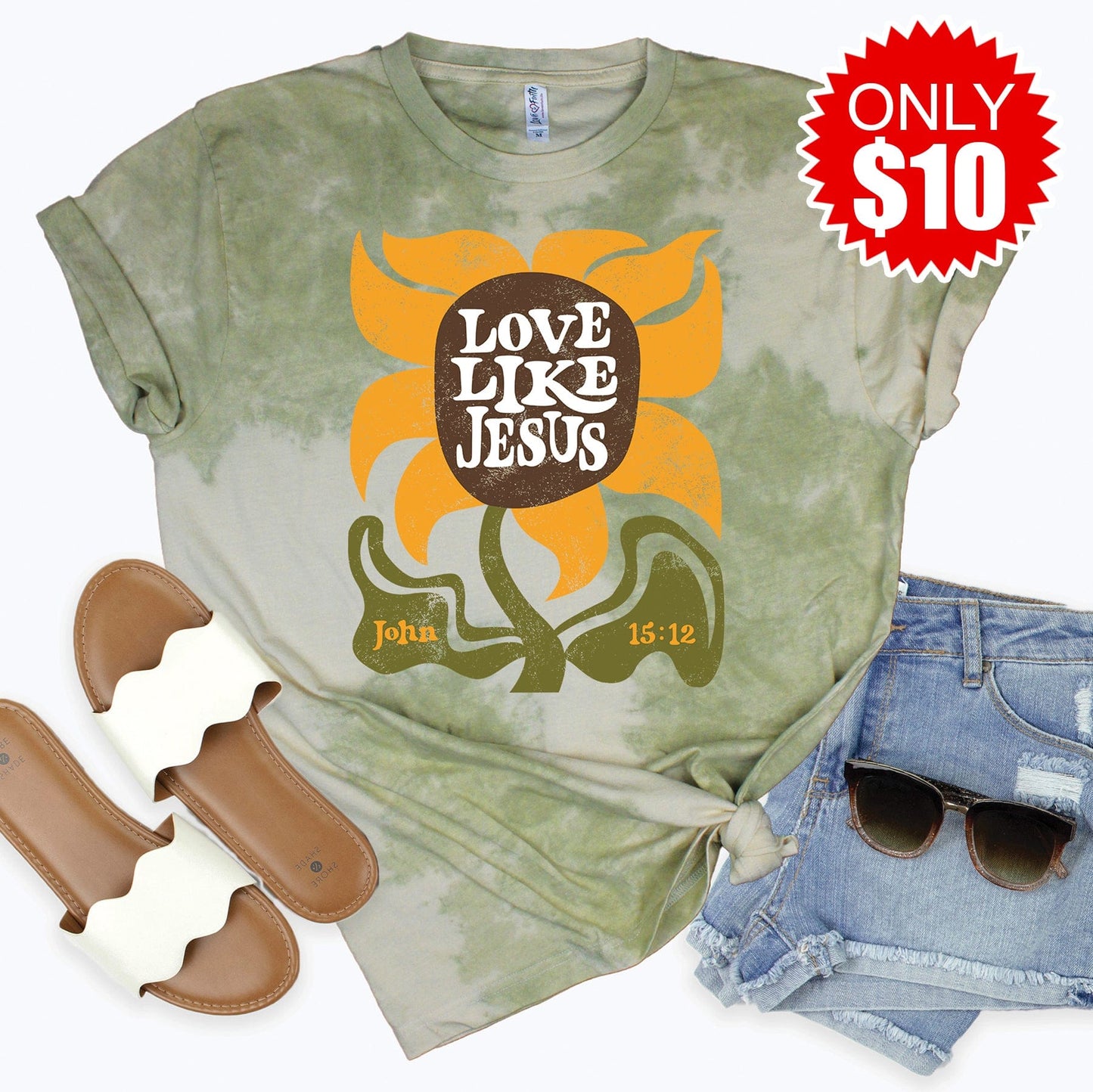 Love Like Jesus Flower Tee - 10