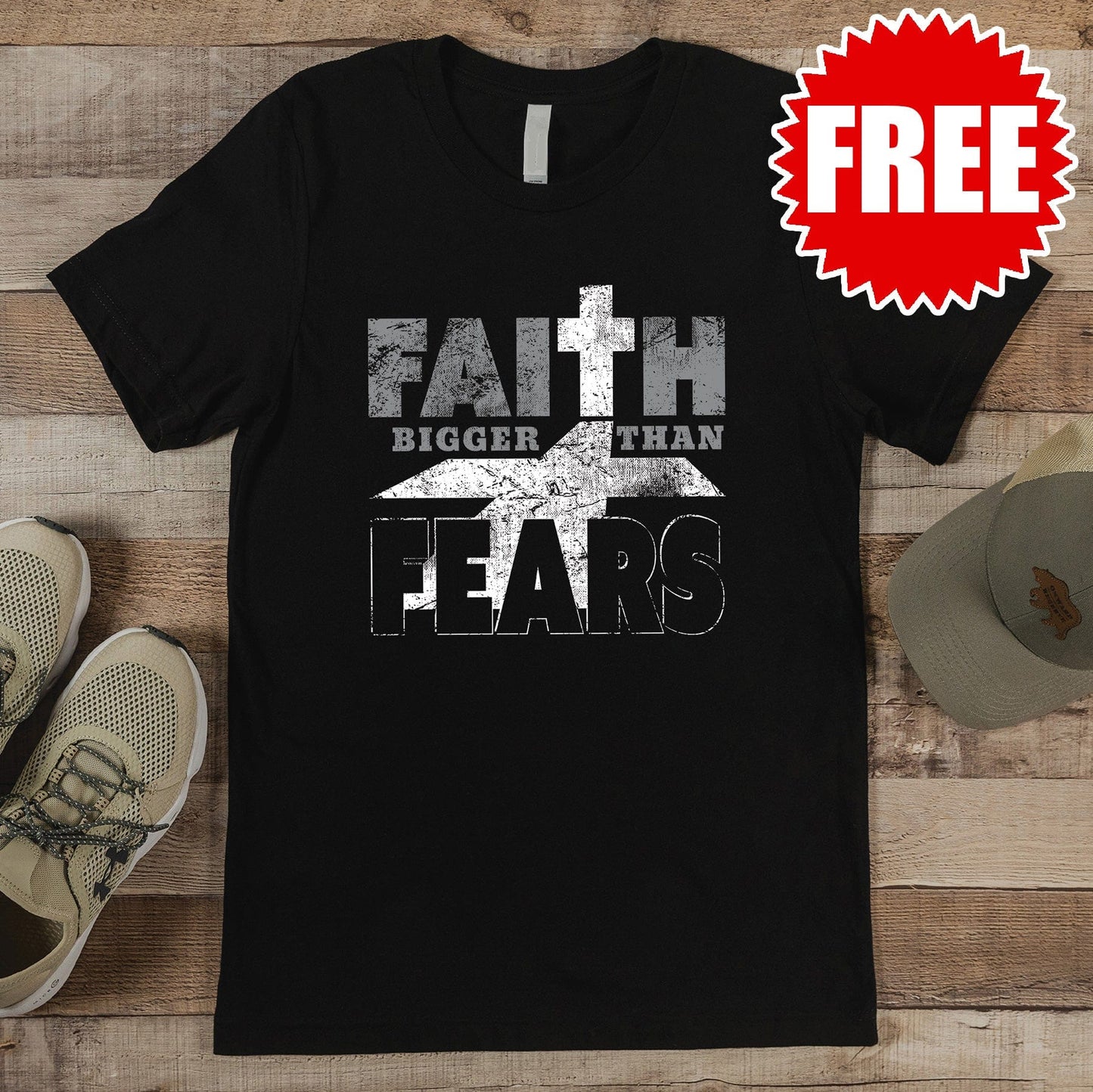 Faith Bigger Than Fears Men's Tee - 0