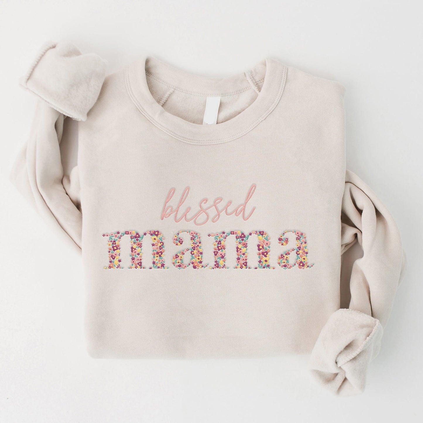Embroidered Blessed Mama Sweatshirt