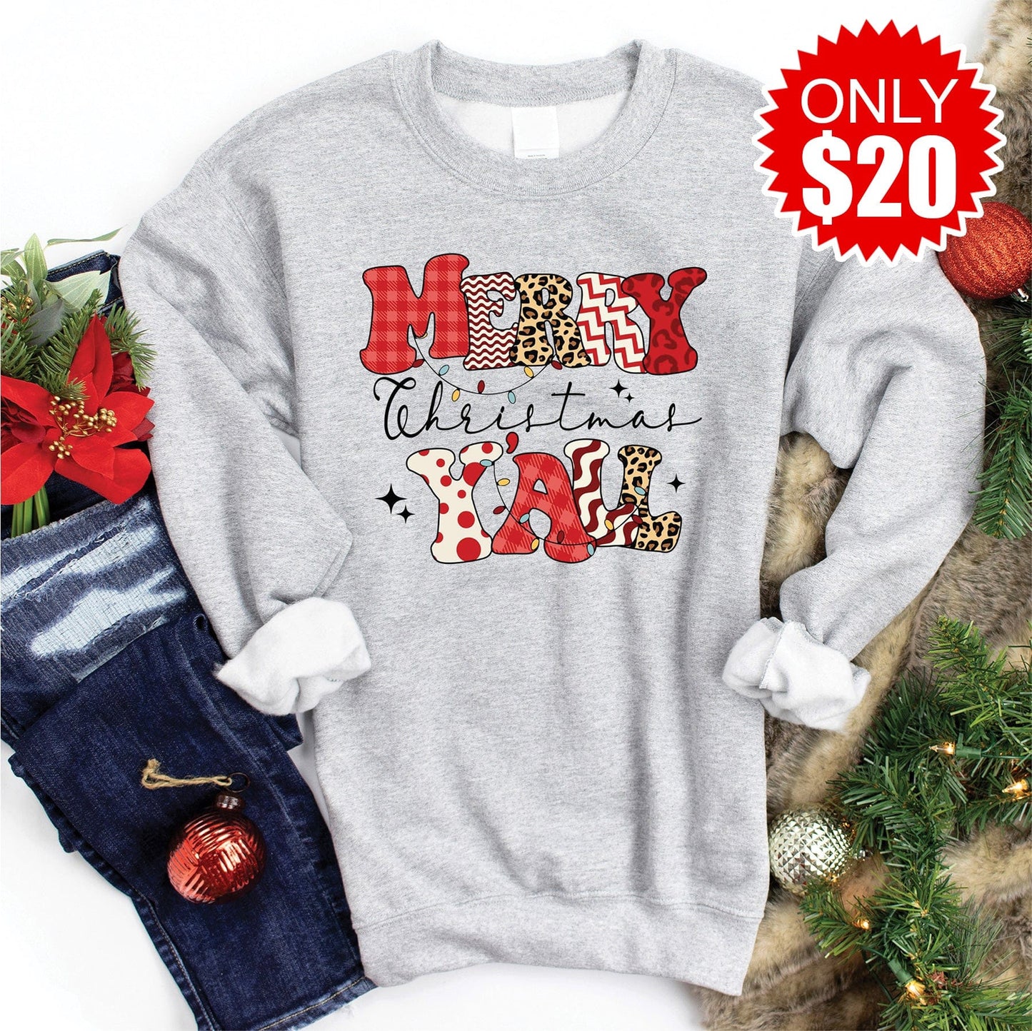 Merry Christmas Yall Sweatshirt - 20