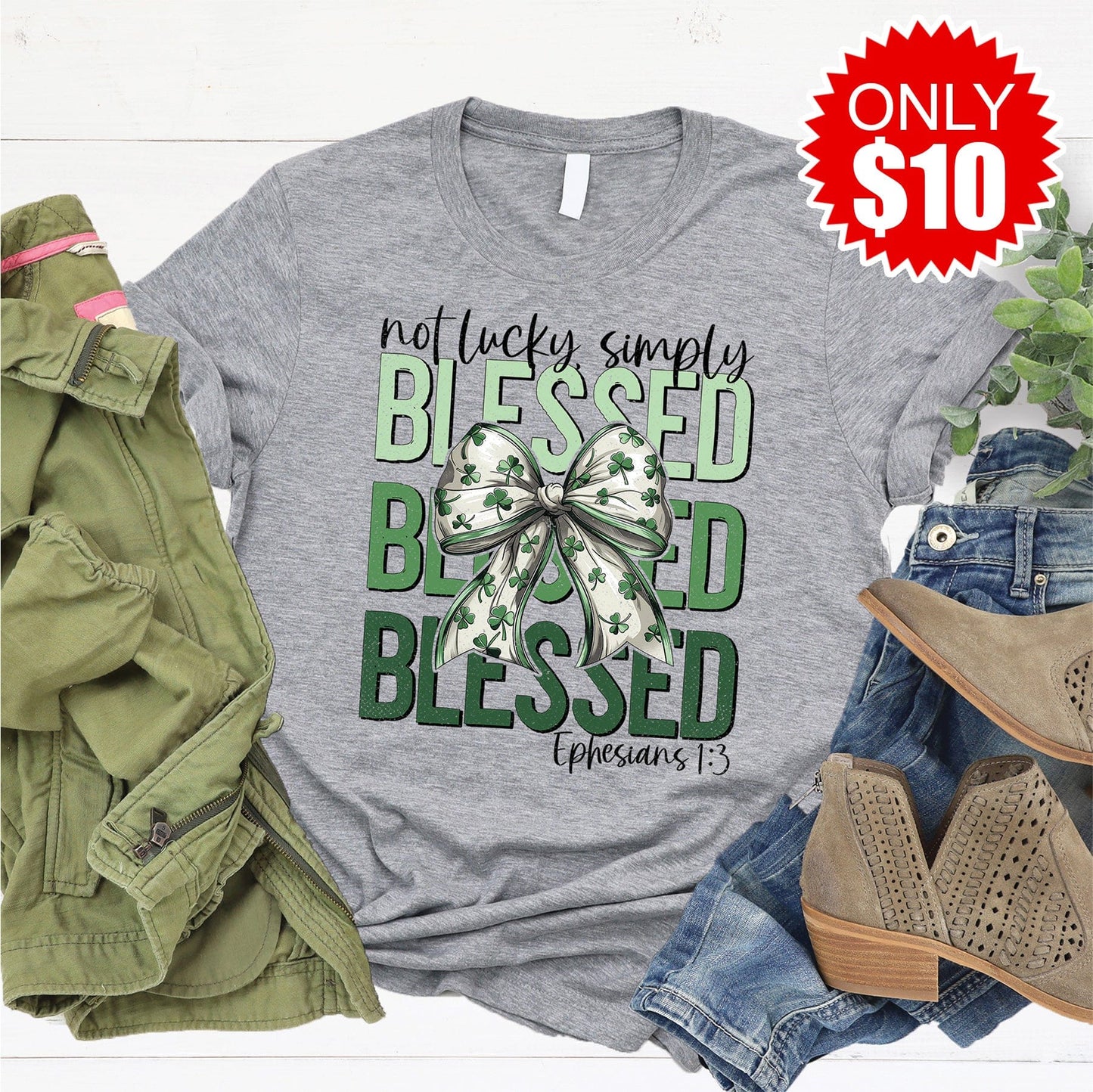 Not Lucky Simply Blessed Tee - 10 Style001