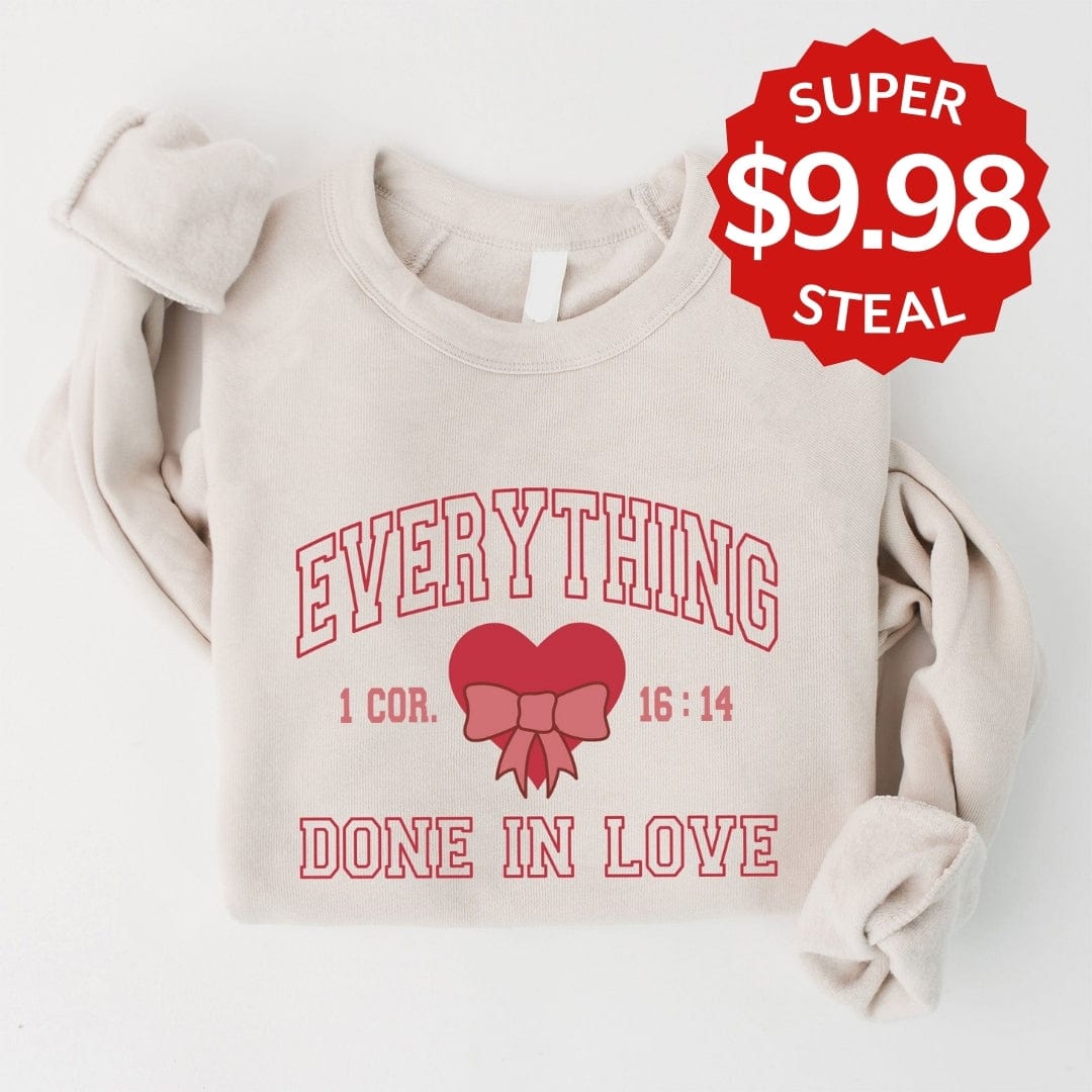 Embroidered Do Everything in Love Sweatshirt Style001