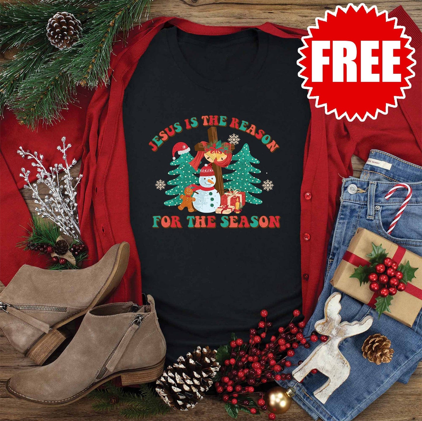 Jesus is the Reason Snow Tee - 0