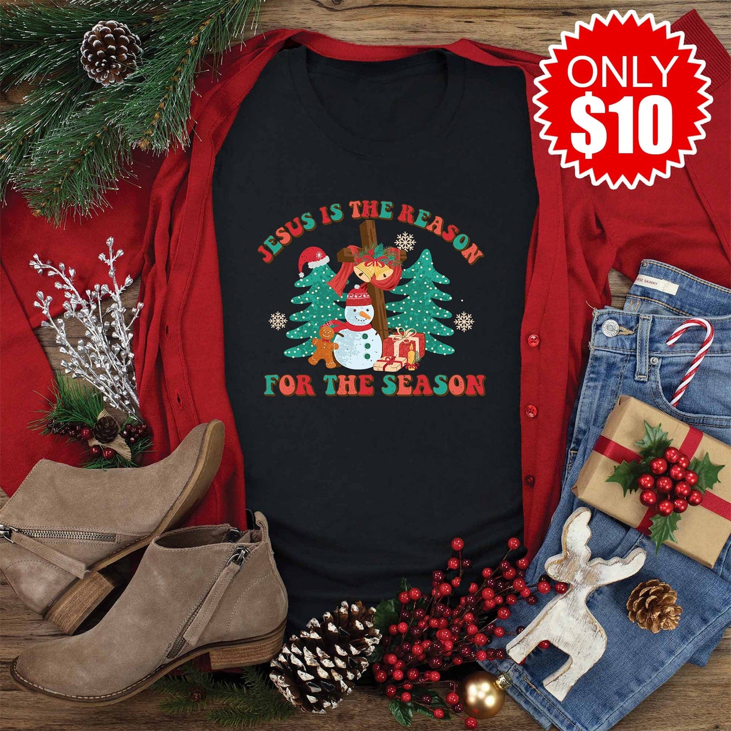 Jesus is the Reason Snow Tee - 10