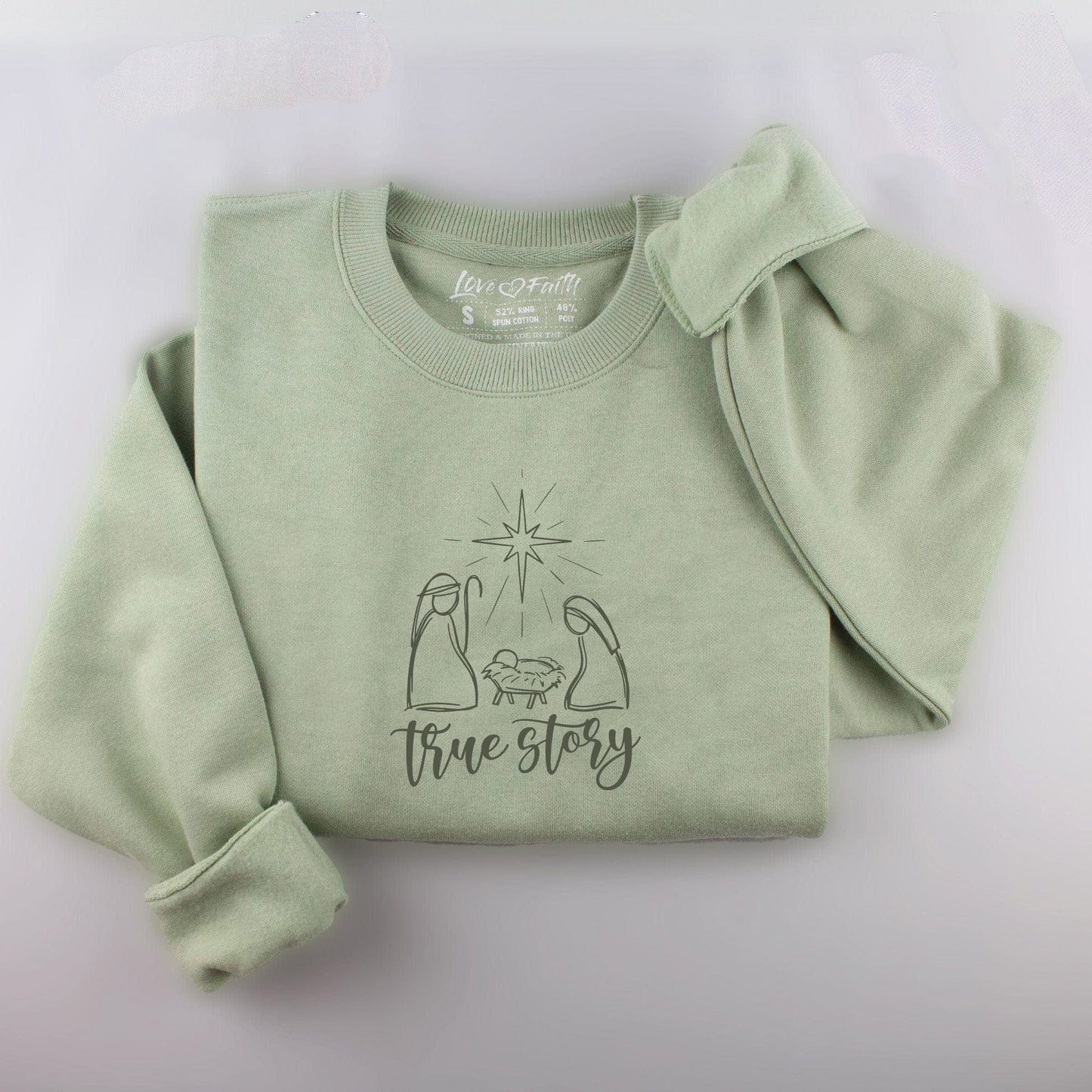 Embroidered True Story Sweatshirt - 10 Style001