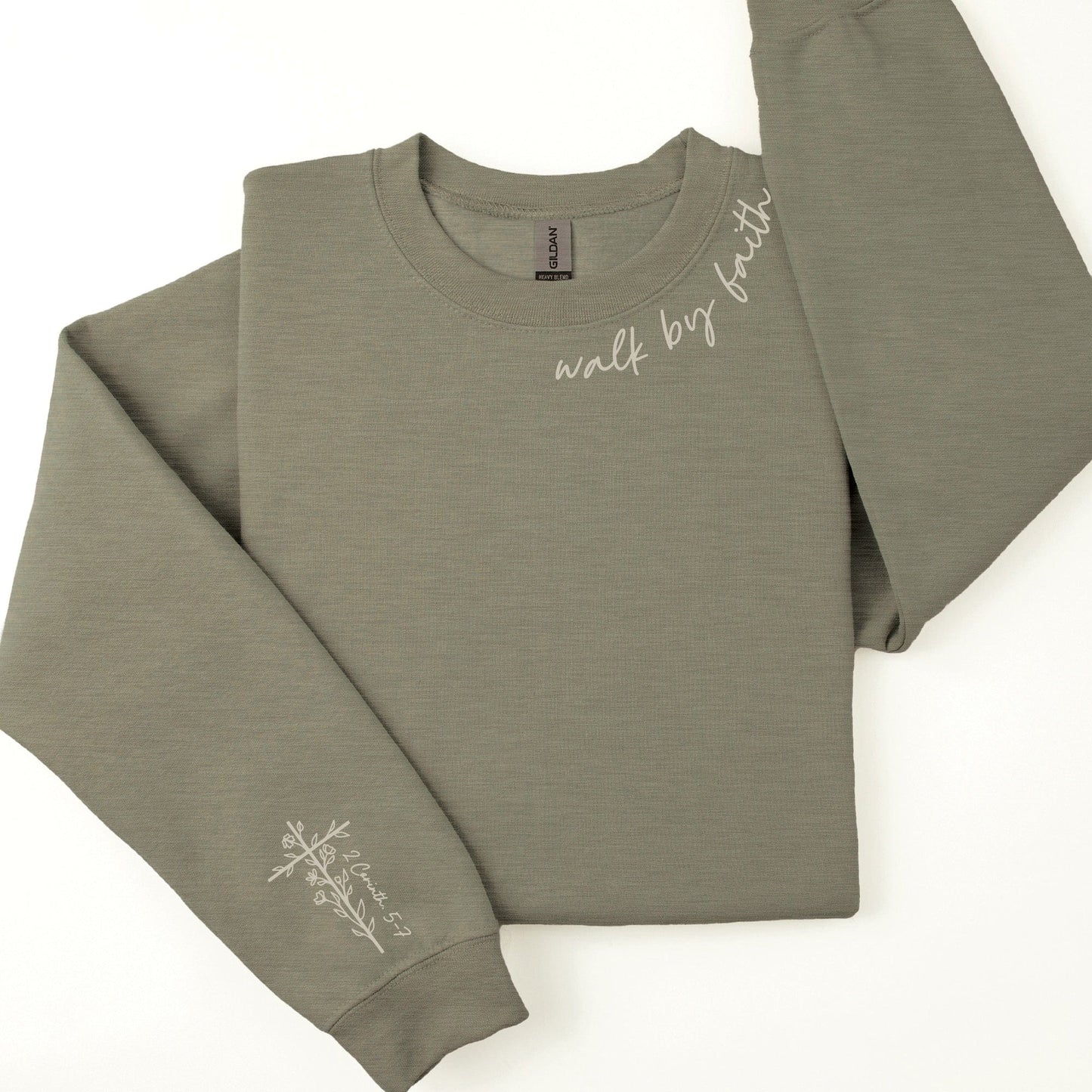 Embroidered Walk By Faith Sweatshirt Style001