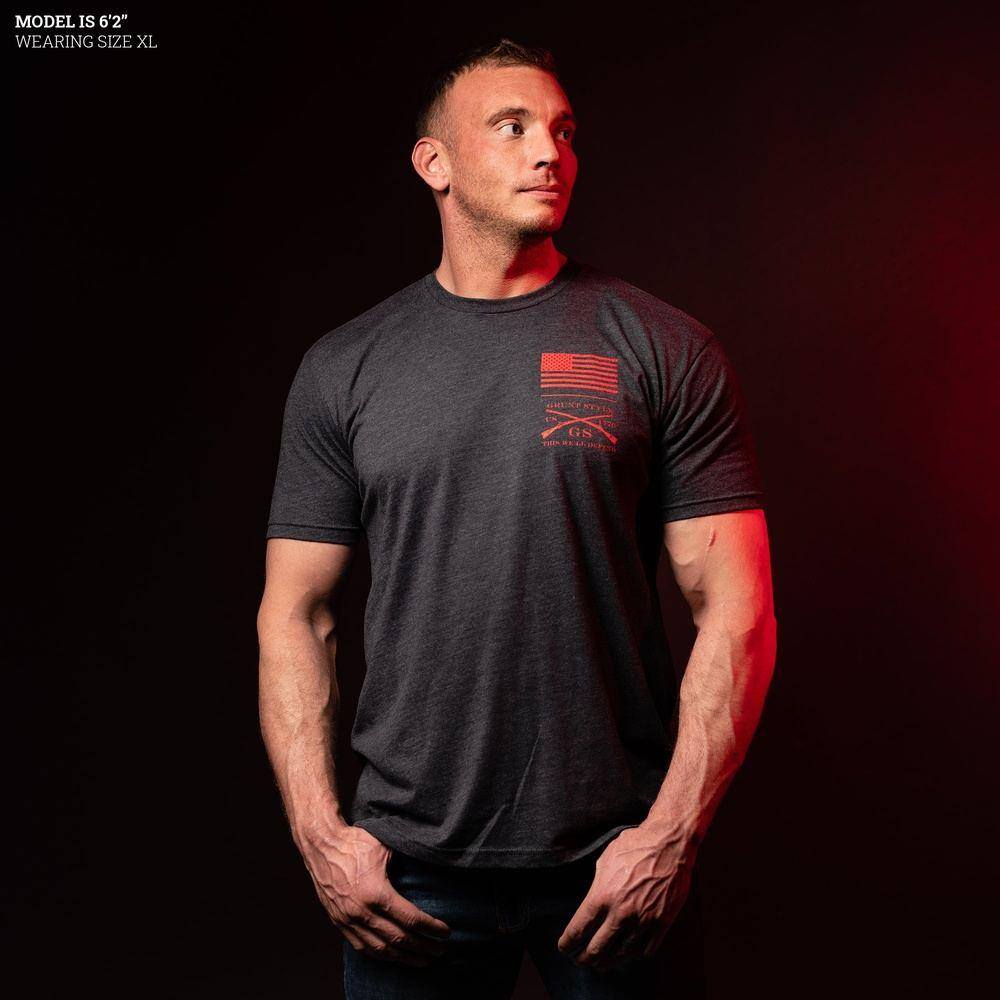 Red Blood Blue Collar¬Æ T-Shirt - Charcoal