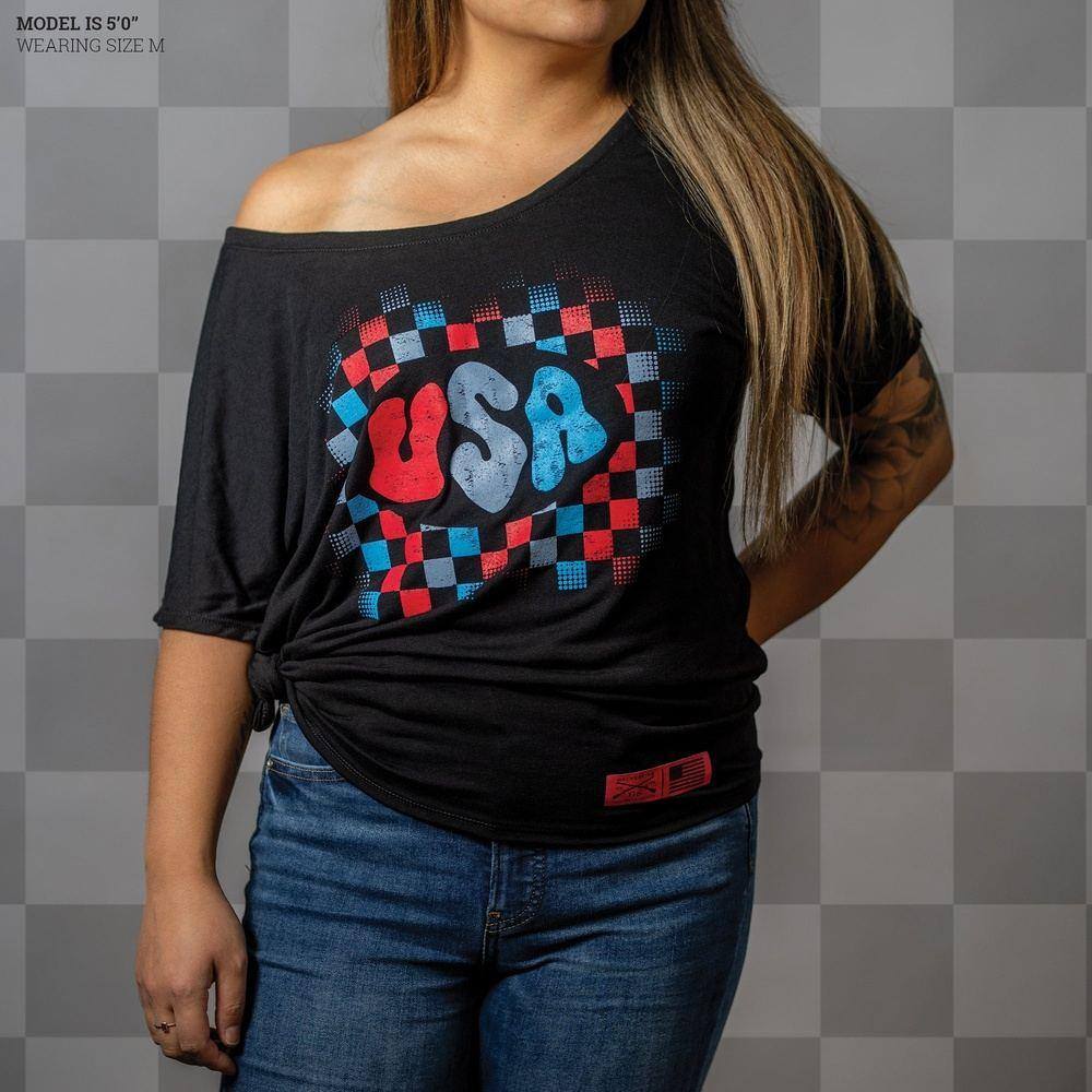 Women's USA Slouchy T-Shirt - Black
