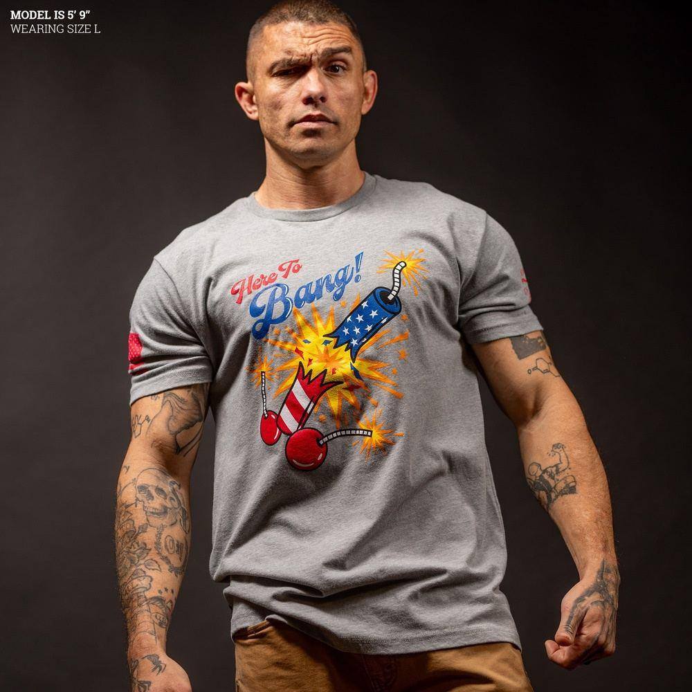 Here To Bang T-Shirt - Dark Heather Gray