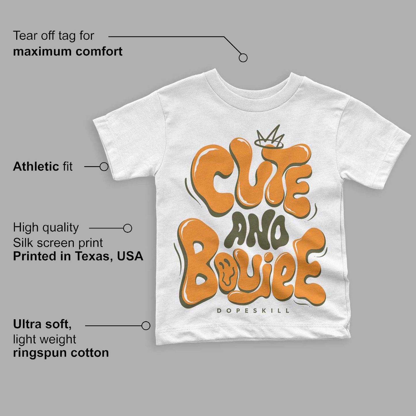Olive 5s DopeSkill Toddler Kids T-shirt Cute and Boujee Graphic
