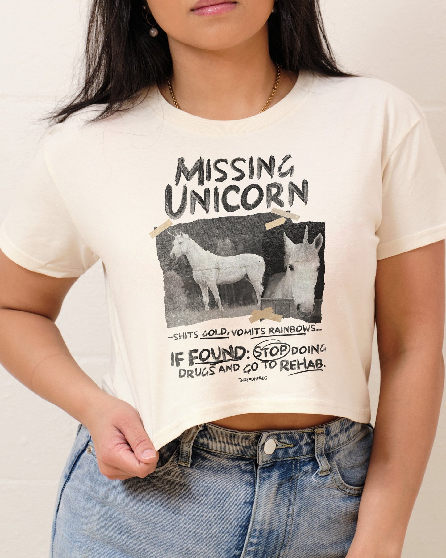Missing Unicorn Crop Tee