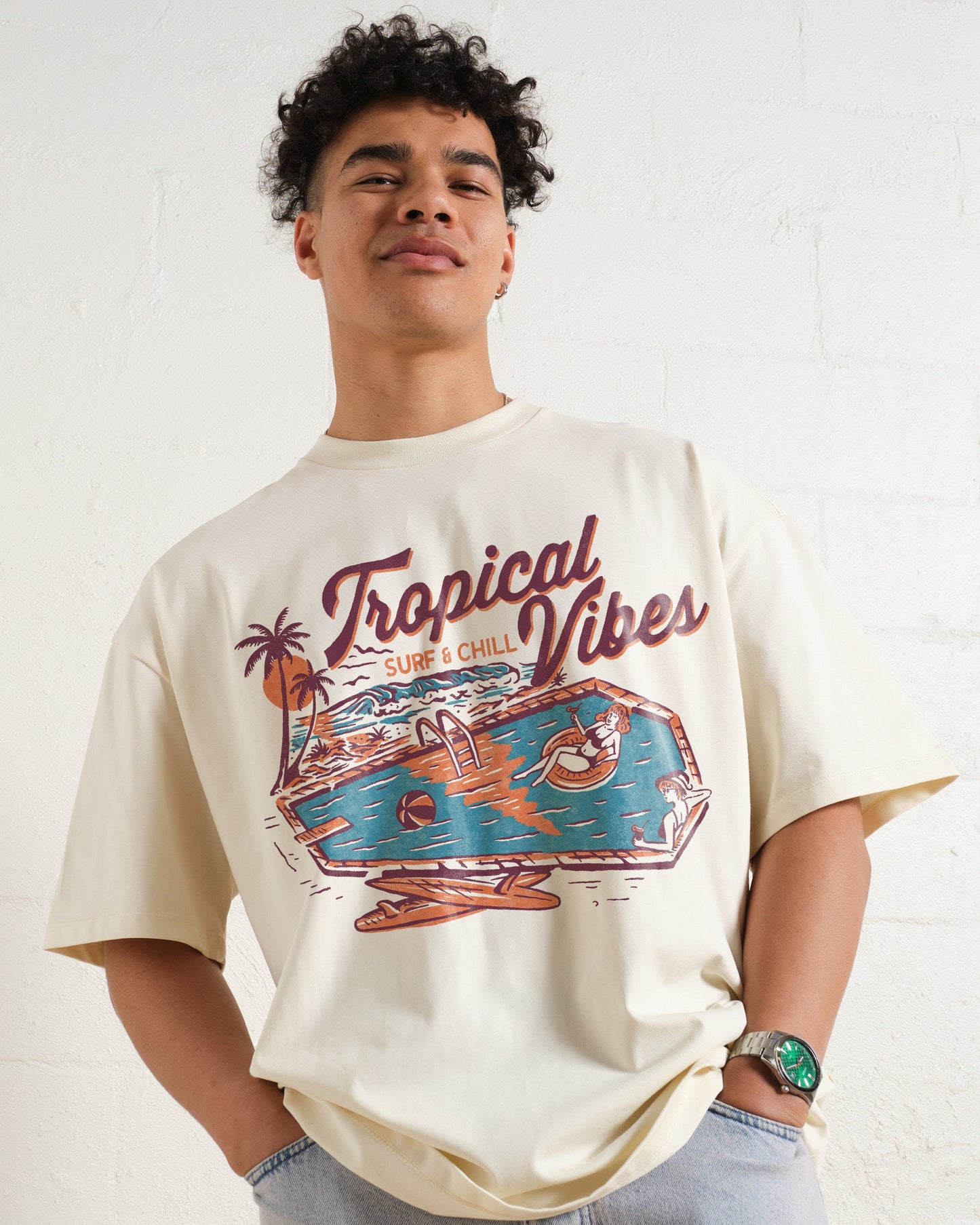 Tropical Vibes Oversized Tee