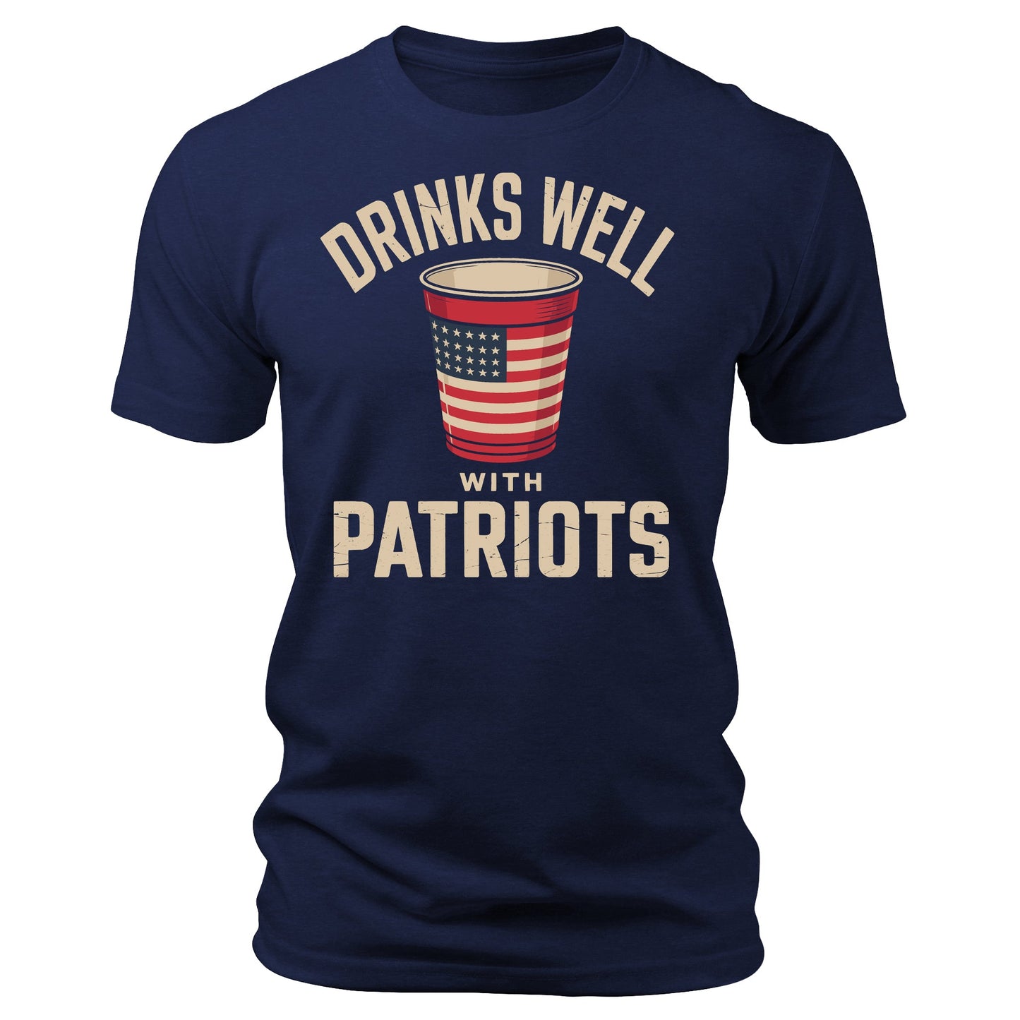 Drinks Well With Patriots 4th of July T-Shirt
