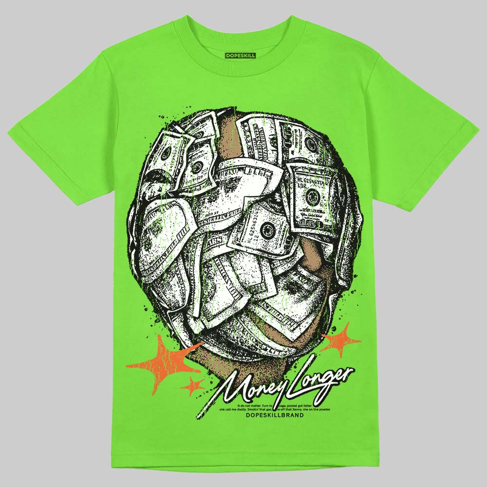 Neon Green Collection DopeSkill T-Shirt Money Longer Graphic