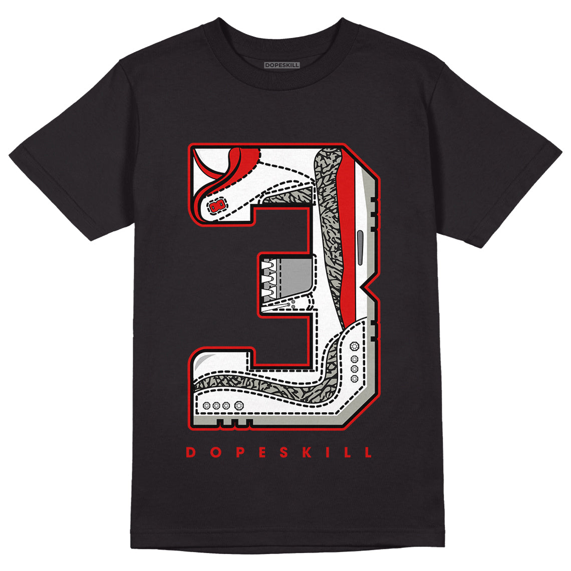 Fire Red 3s DopeSkill T-Shirt No.3 Graphic