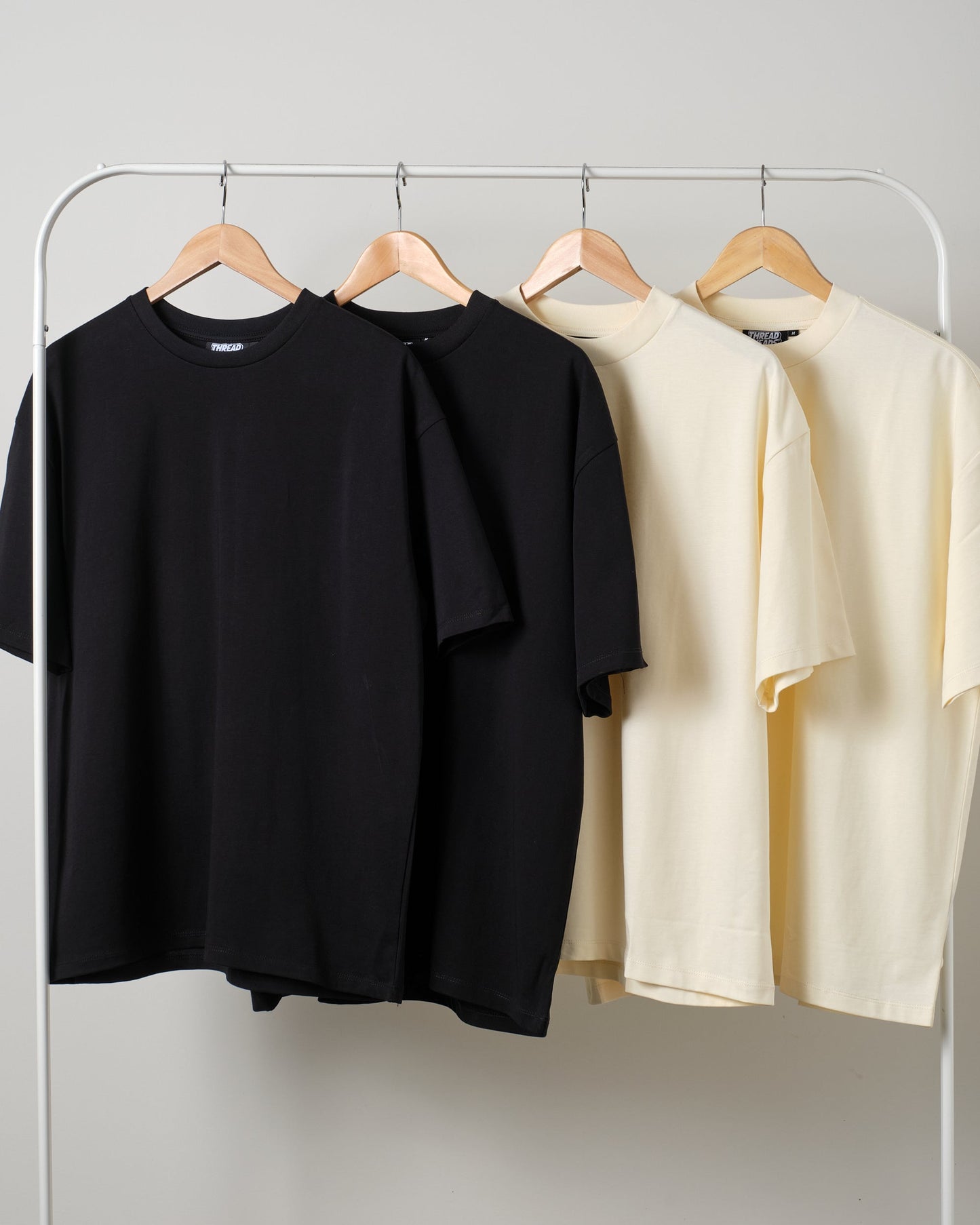 Oversized Tee 4 Pack: Black, Natural