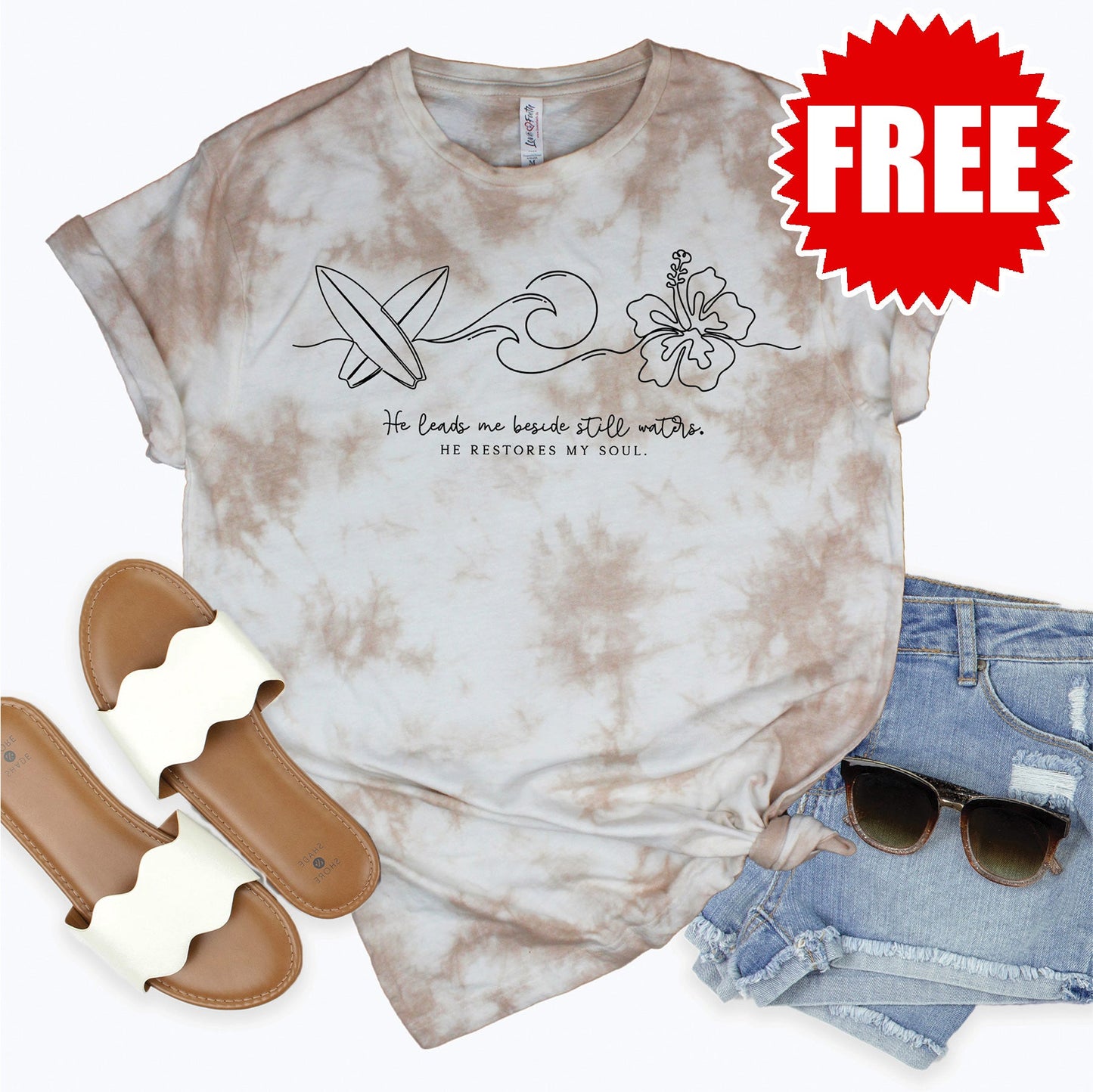 Still Waters Tee - Oatmeal Splash Tie Dye - 0