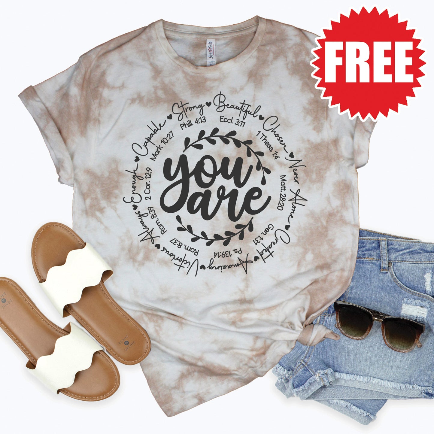 You Are Tee - Oatmeal Splash Tie Dye - 0