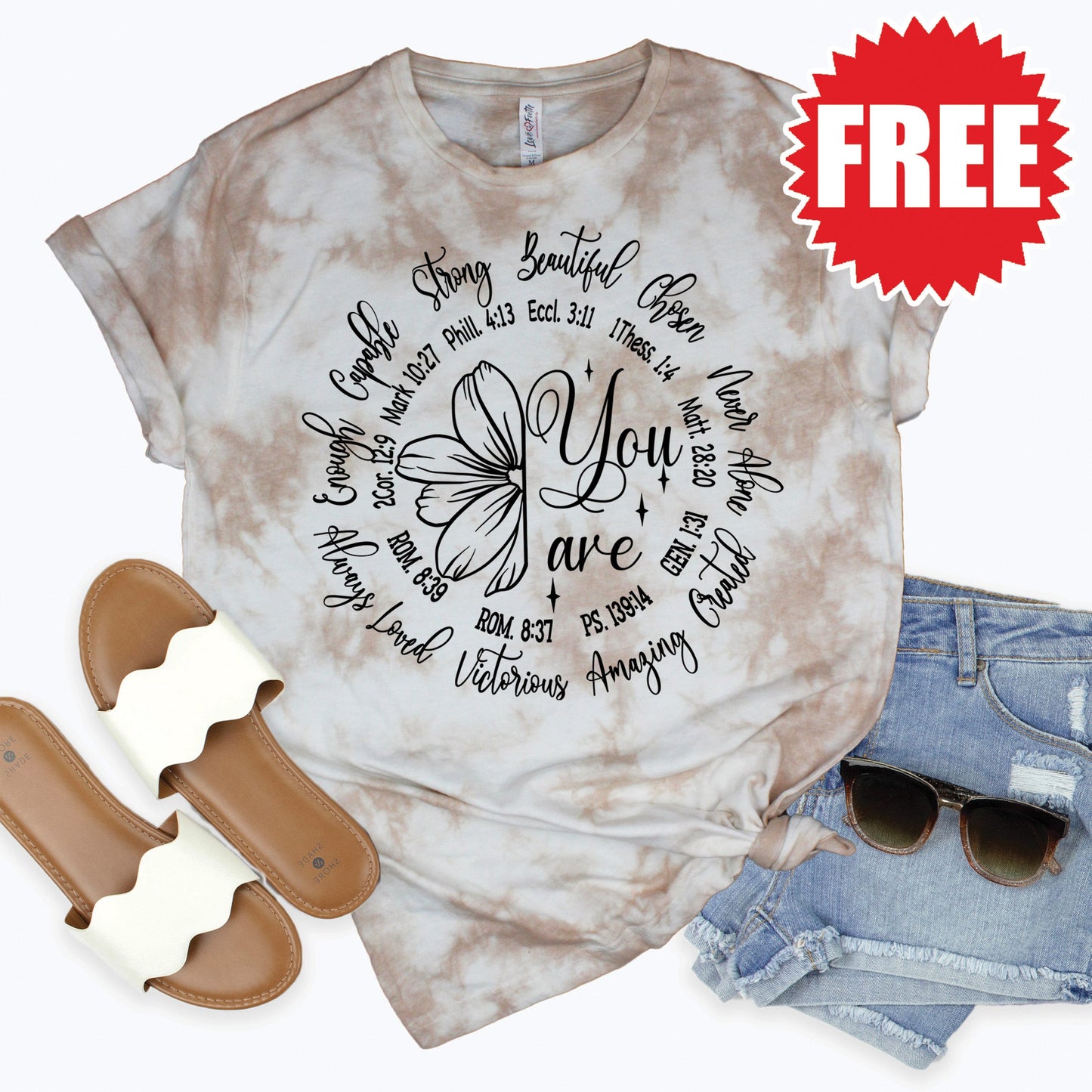 You Are Tee - Oatmeal Splash Tie Dye - 0 Style001