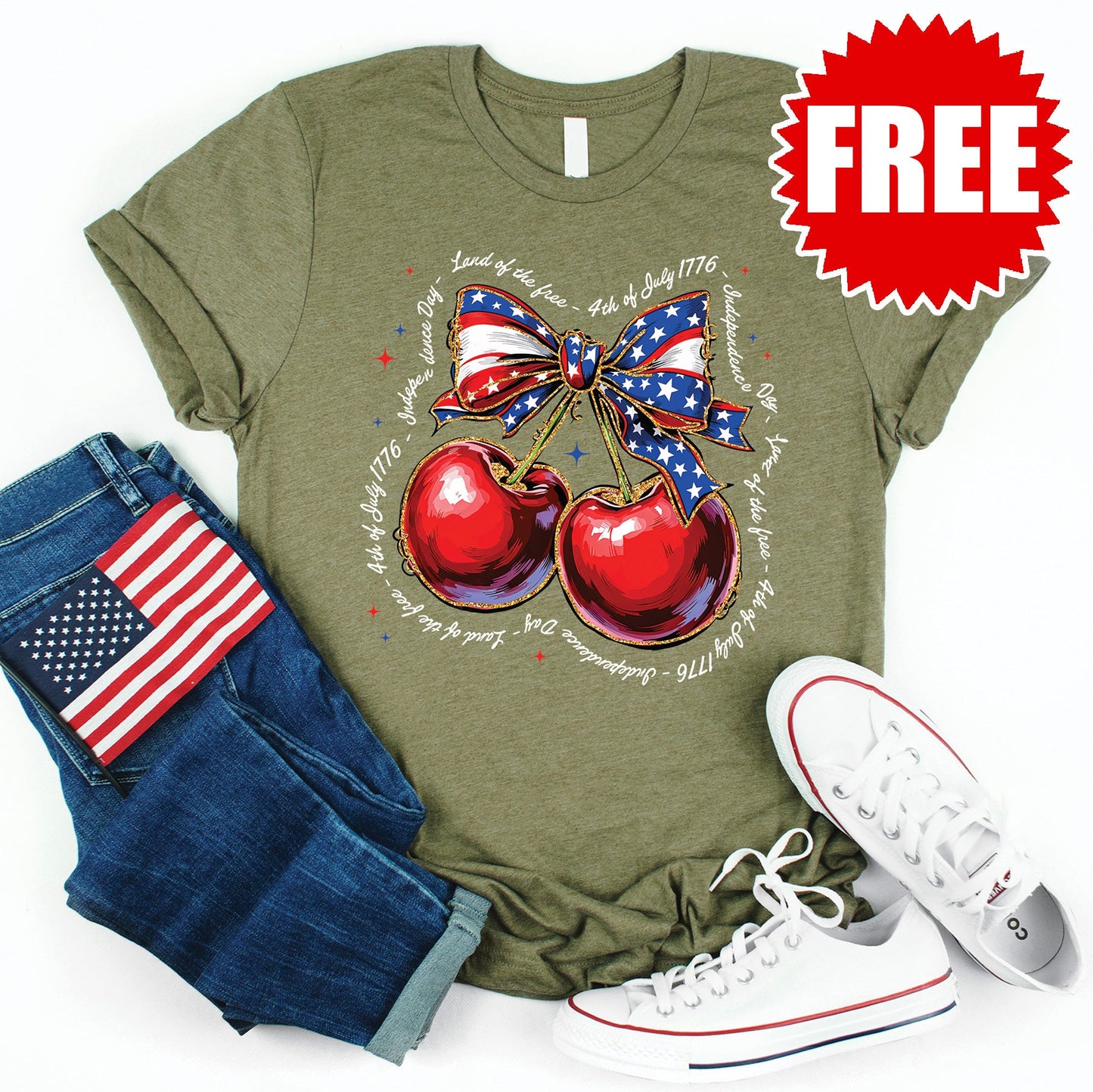 Independence Day Tee - Heather Olive - 0
