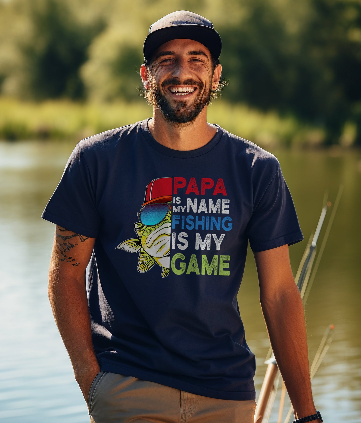 Papa Is My Name, Fishing Is My Game T-Shirt