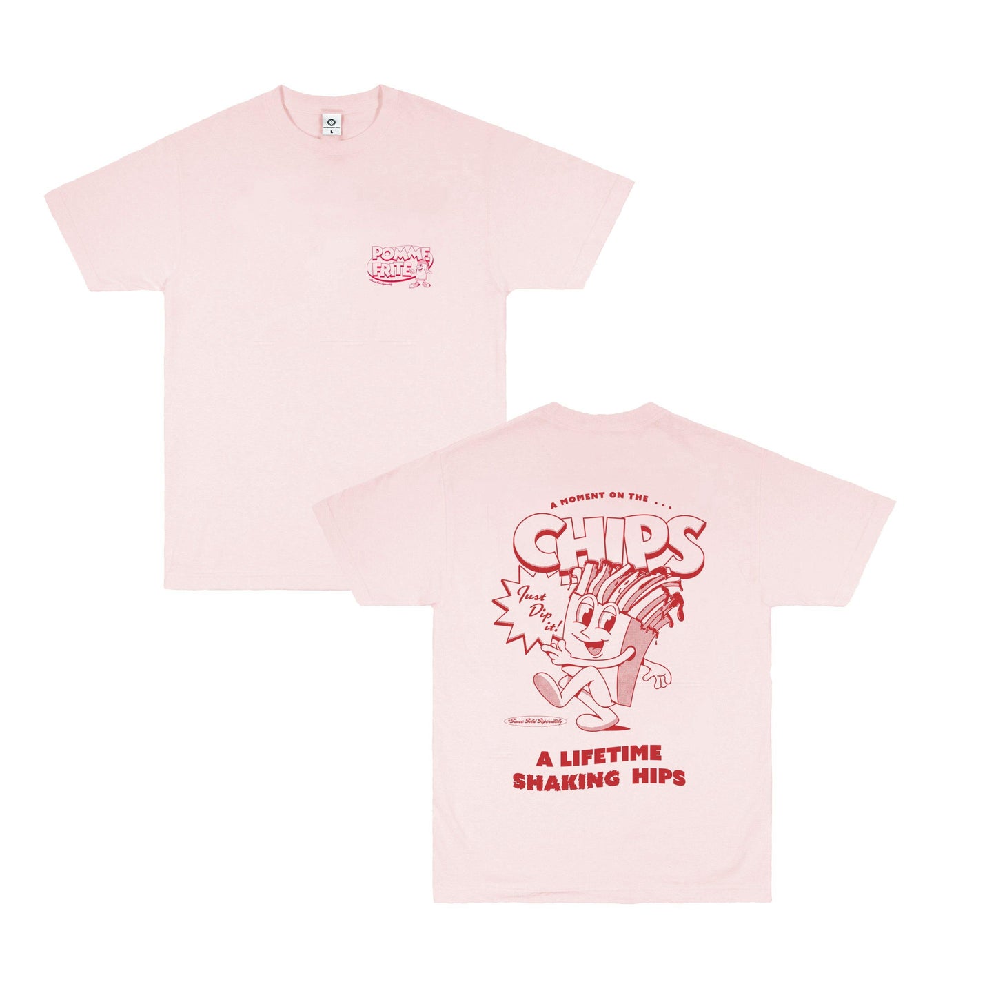 Pomme Frite x UN:IK 'Mr Chips' Tee - Pink