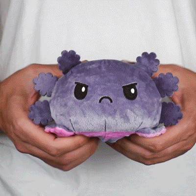 TeeTurtle Reversible Axolotl Plushie (Gray + Rainbow)