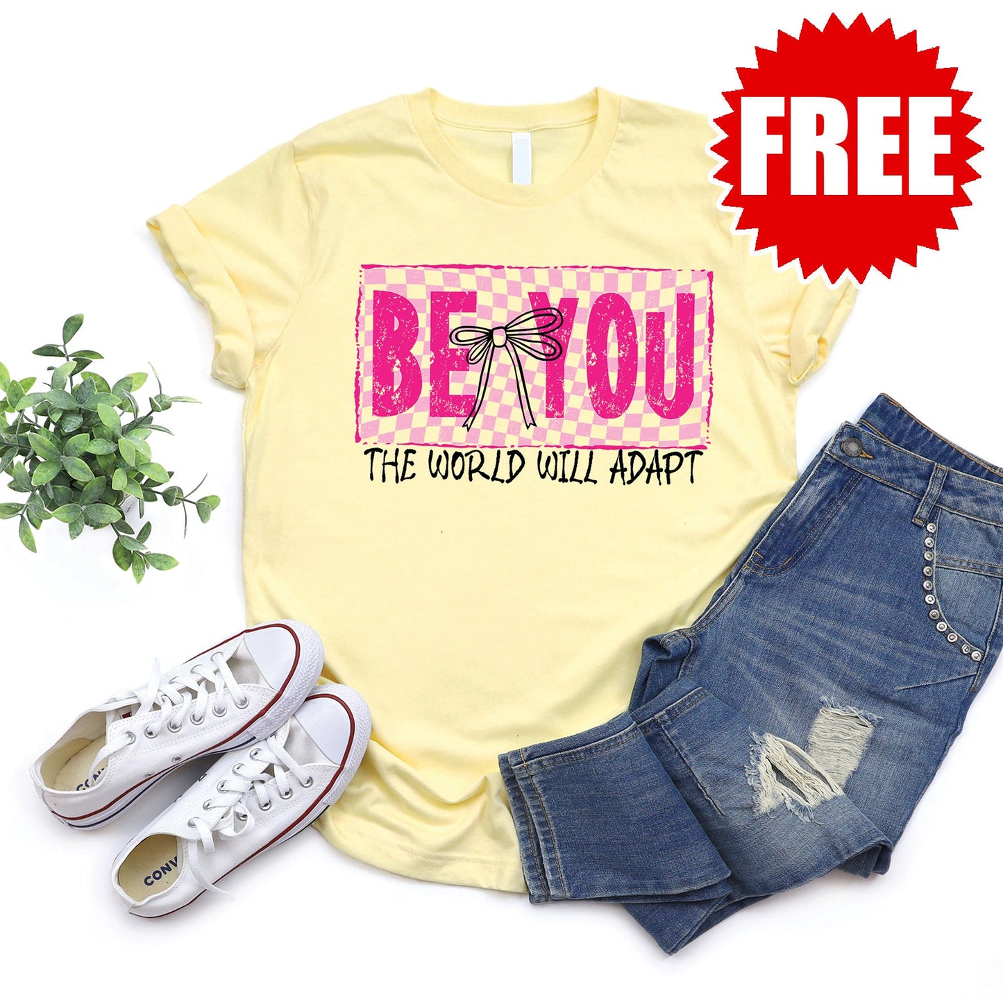 Be You Tee - Heather Pale Yellow - 0