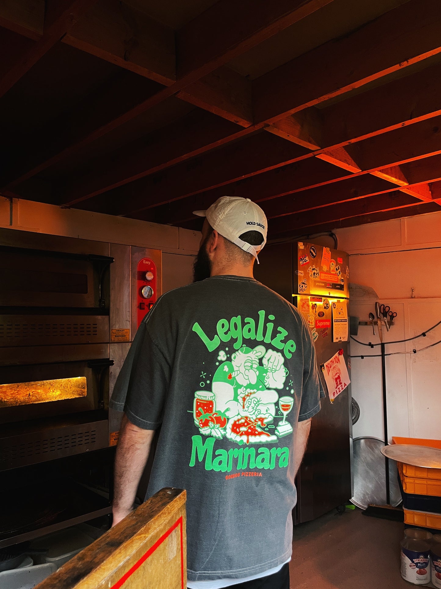 World Famous Gordos 'Legalize Marinara' Vintage Washed Tee - Black