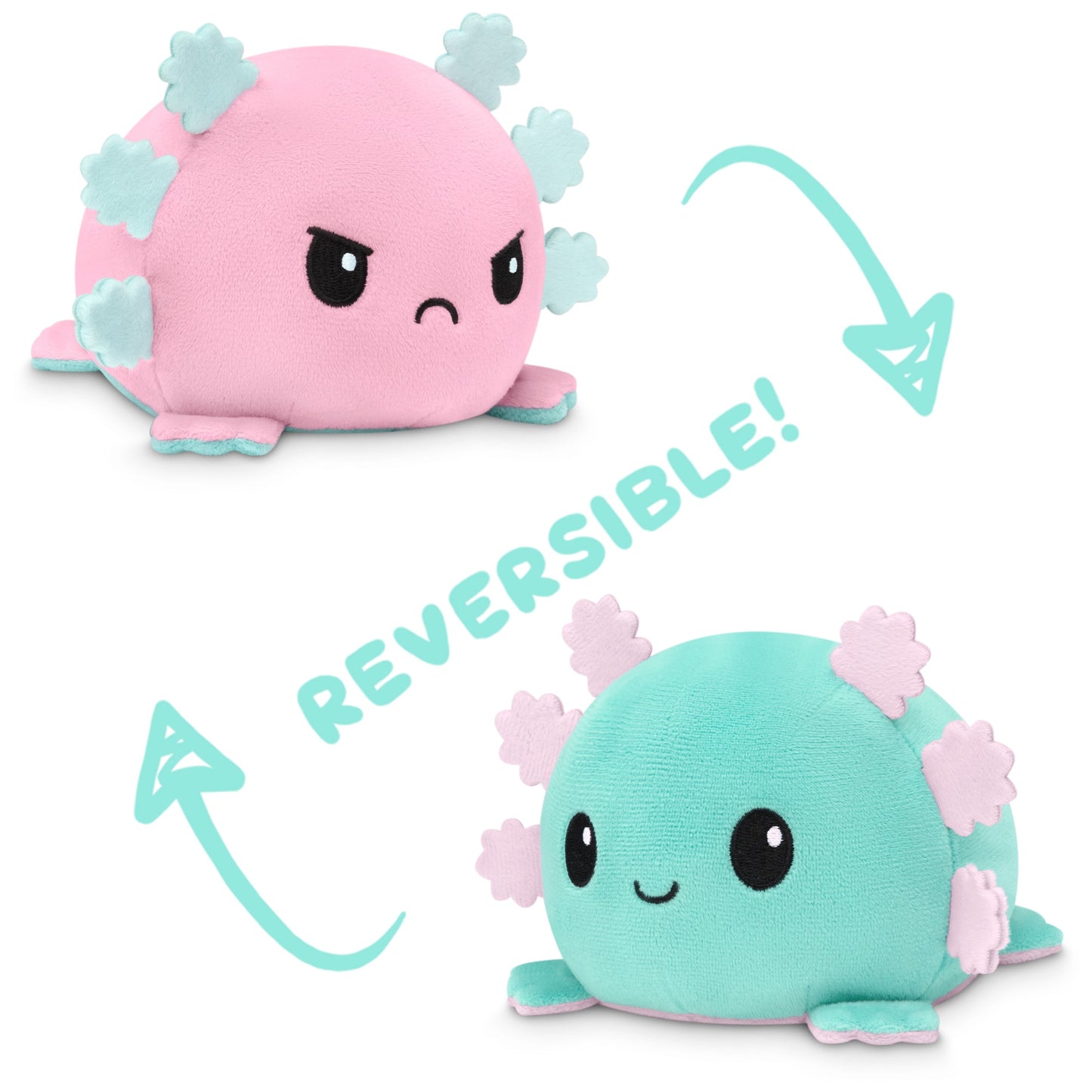 TeeTurtle Reversible Axolotl Plushie (Pink + Aqua)