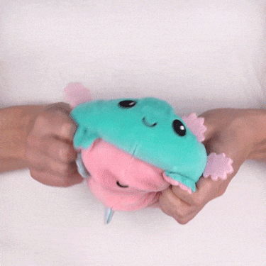 TeeTurtle Reversible Axolotl Plushie (Pink + Aqua)