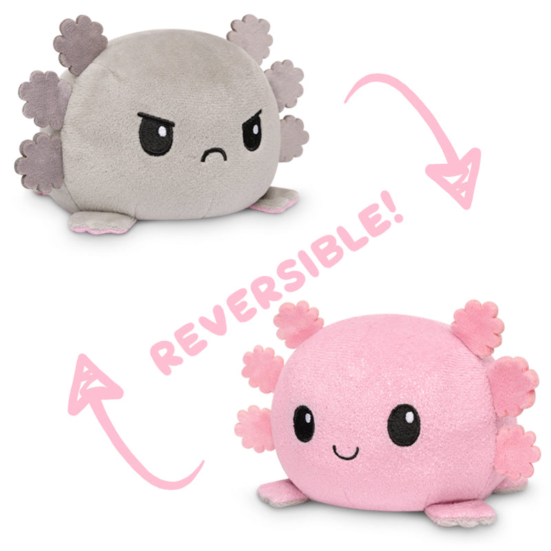 TeeTurtle Reversible Axolotl Plushie (Gray + Pink Sparkle)