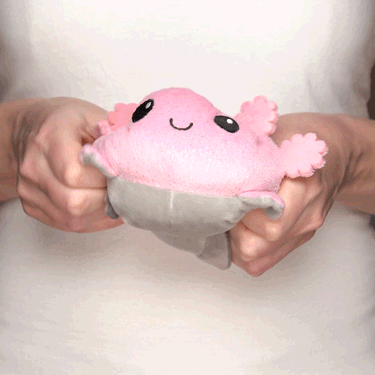TeeTurtle Reversible Axolotl Plushie (Gray + Pink Sparkle)