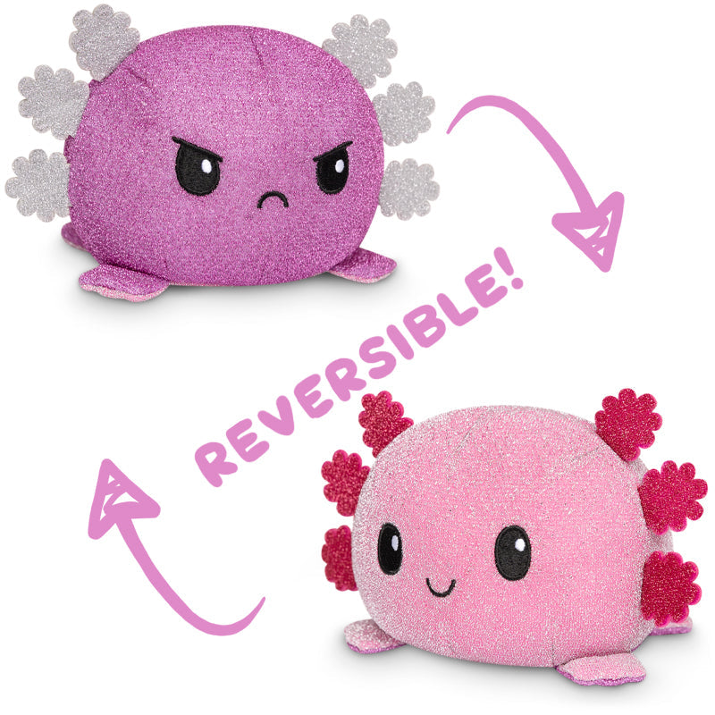 TeeTurtle Reversible Axolotl Plushie (Purple Sparkle + Pink Sparkle)
